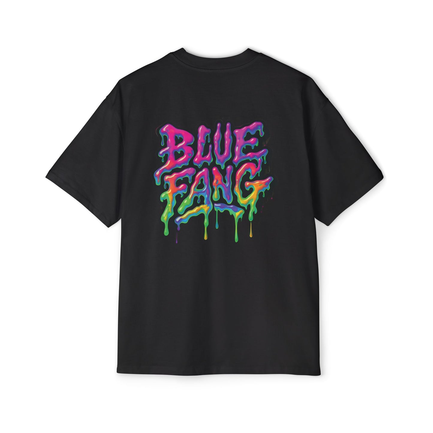 Men's Oversized Graphic Tee - Blue Fang Design, Streetwear Fashion, Casual Style, Unique Gift for Men, Trendy T-Shirt