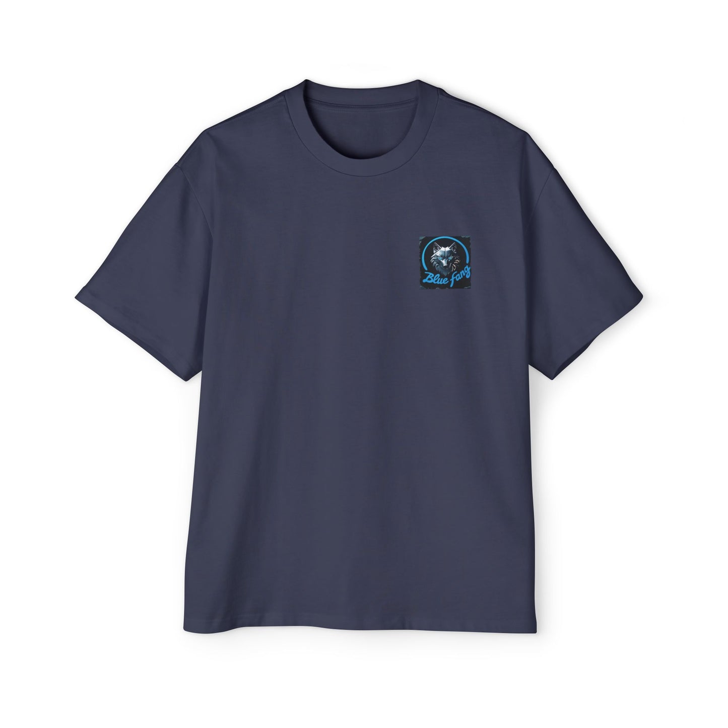 Fearless Blue Fang Men's Heavy Oversized Tee, Graphic Shirt for Casual Wear, Gift for Him, Streetwear Fashion, Unique Art Tee