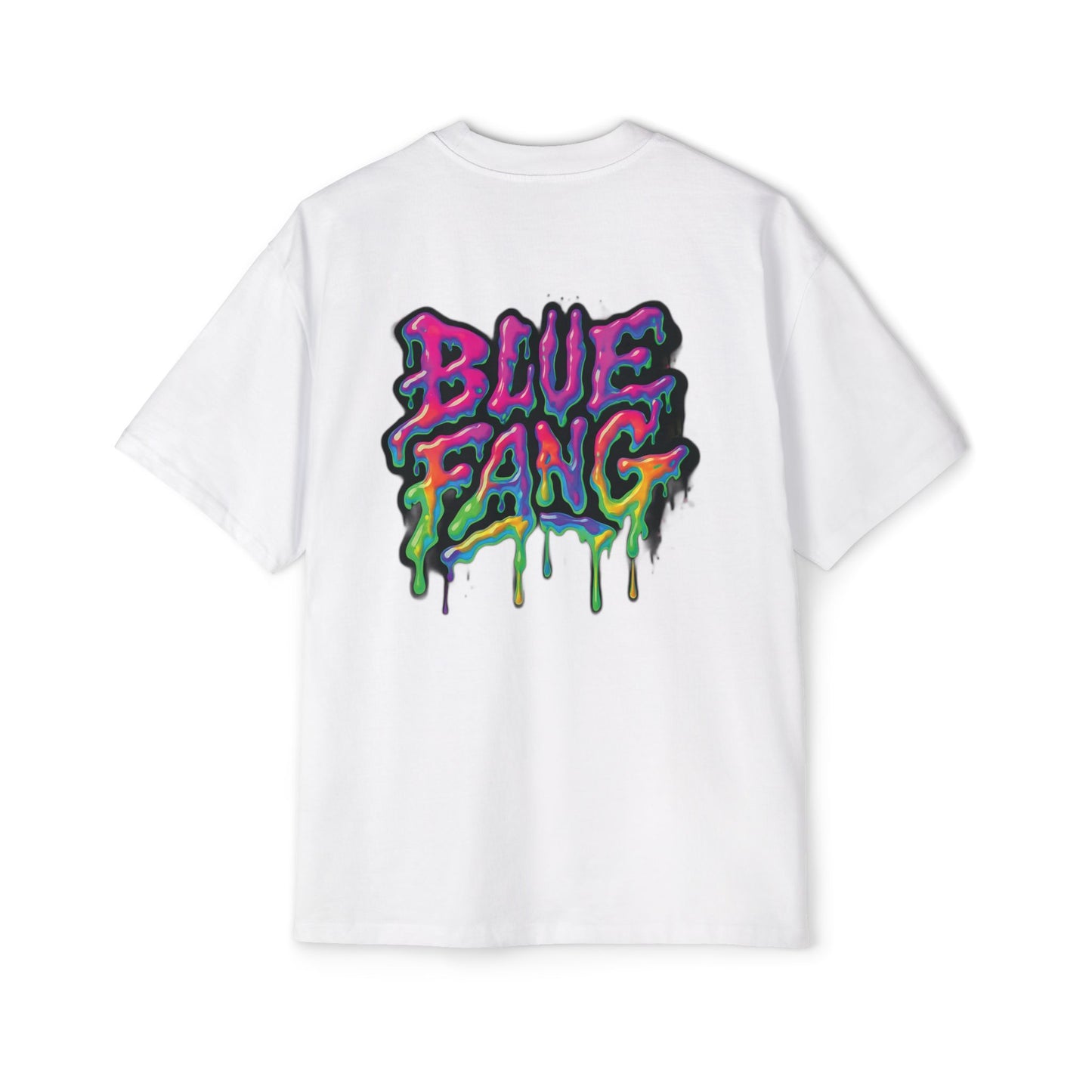 Men's Oversized Graphic Tee - Blue Fang Design, Streetwear Fashion, Casual Style, Unique Gift for Men, Trendy T-Shirt