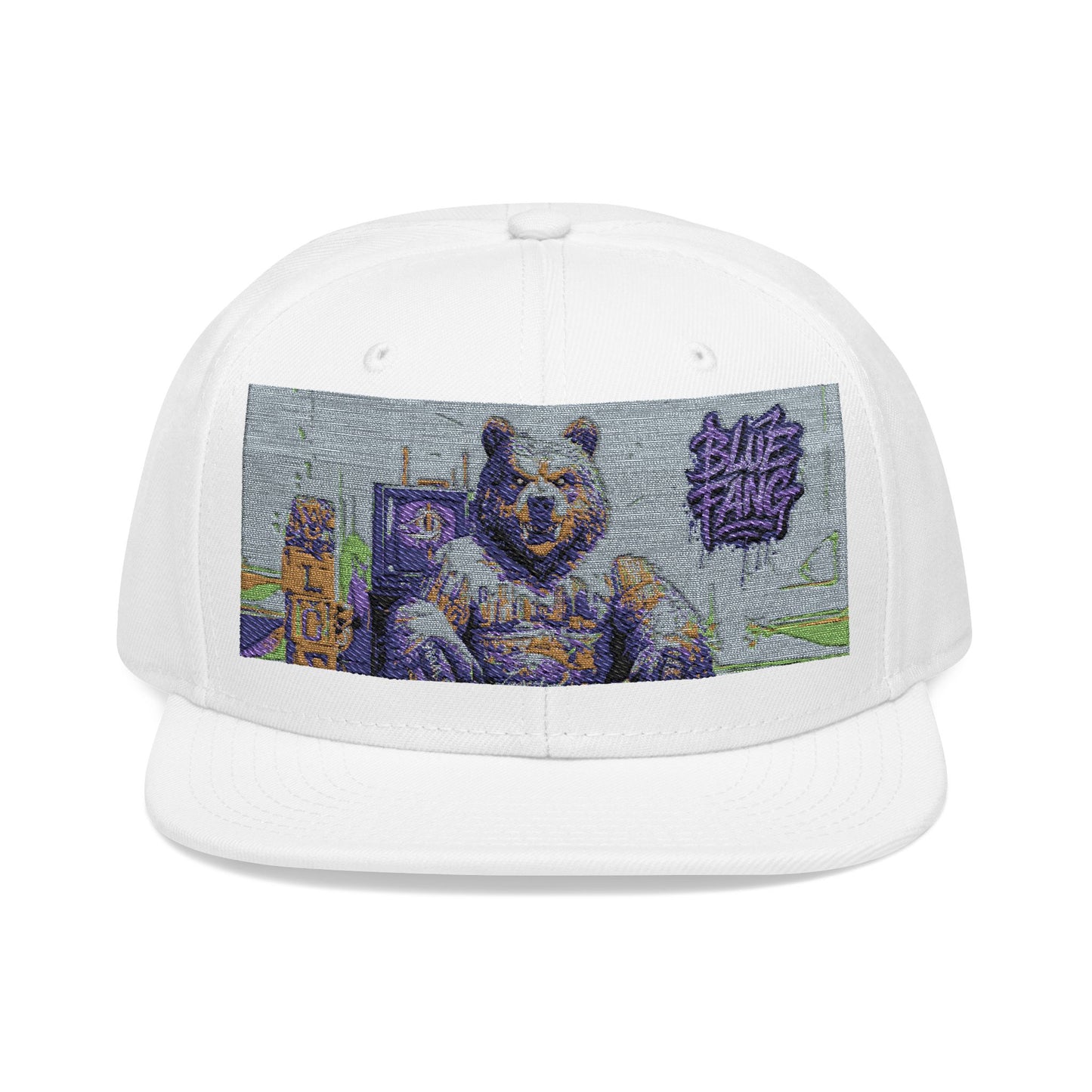 Snapback Cap Embroidered with Edgy Bear Design