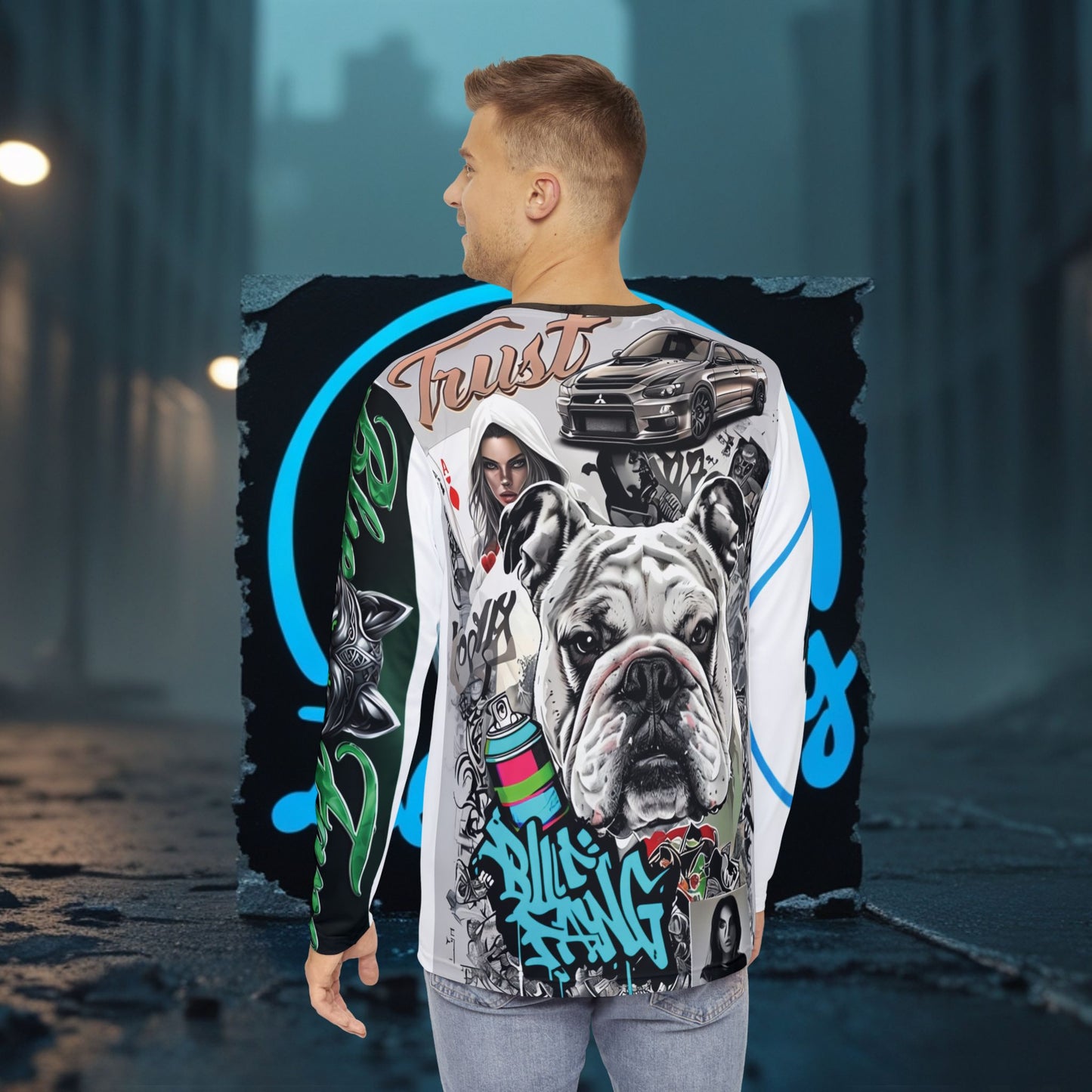 Men's Long Sleeve Graphic Shirt with Striking Animal Design, Perfect for Nature Lovers, Casual Wear, Gift for Him, Vibrant AOP Tee