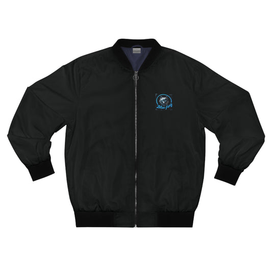 Men's Bomber Jacket - Blue Fang Urban Street Tiger Dragon Print