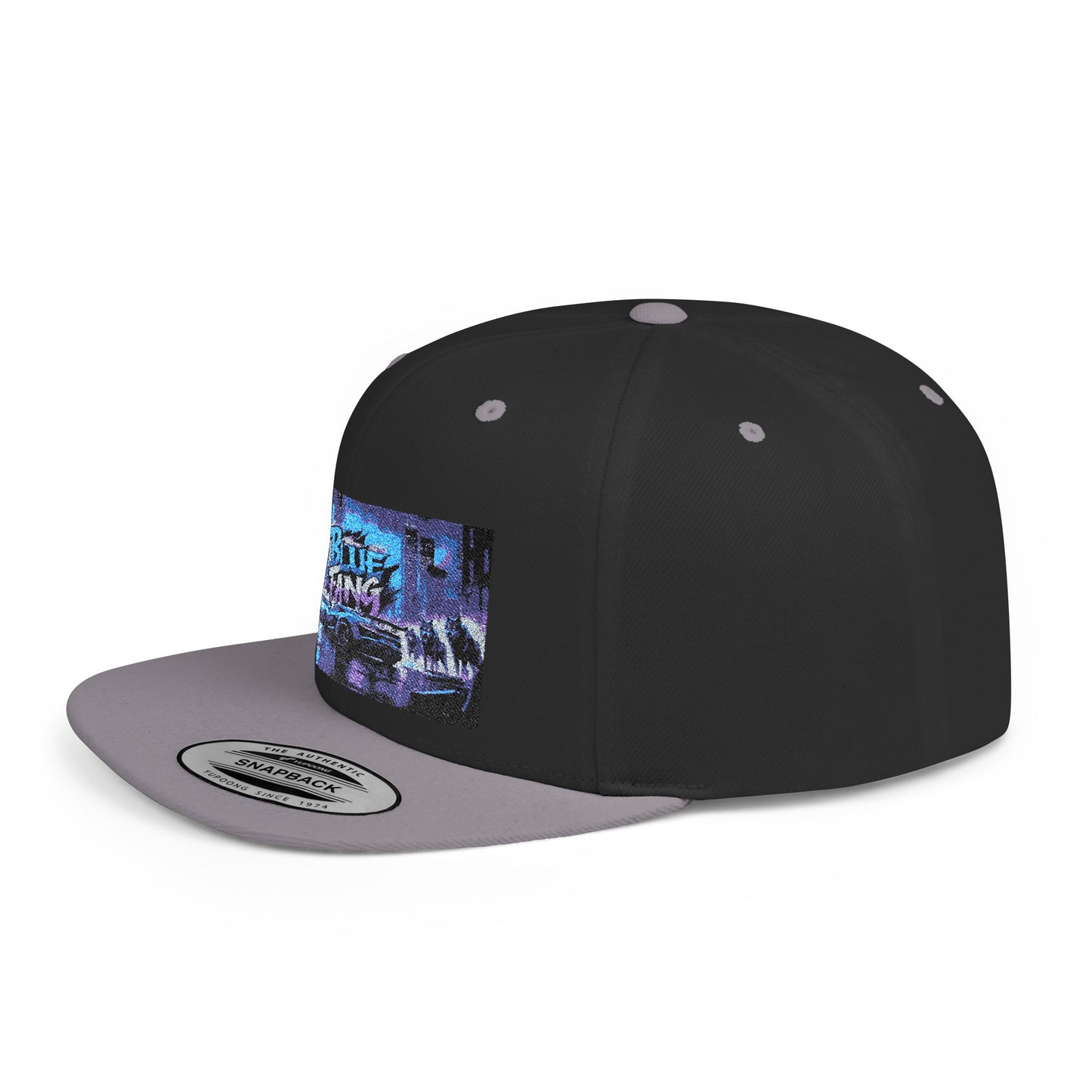 Retro-Inspired Flat Bill Snapback Cap, Hip-Hop Style Hat, Streetwear Accessory, Urban Fashion, Gift for Trendsetters