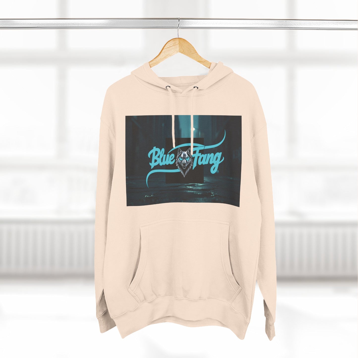 Fearless Blue Fang Hoodie, Fleece Hoodie for Music Lovers, Edgy Streetwear, Gift for Him/Her, Casual Fall/Winter Wear