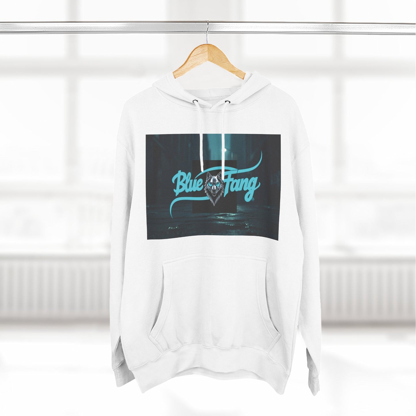 Fearless Blue Fang Hoodie, Fleece Hoodie for Music Lovers, Edgy Streetwear, Gift for Him/Her, Casual Fall/Winter Wear