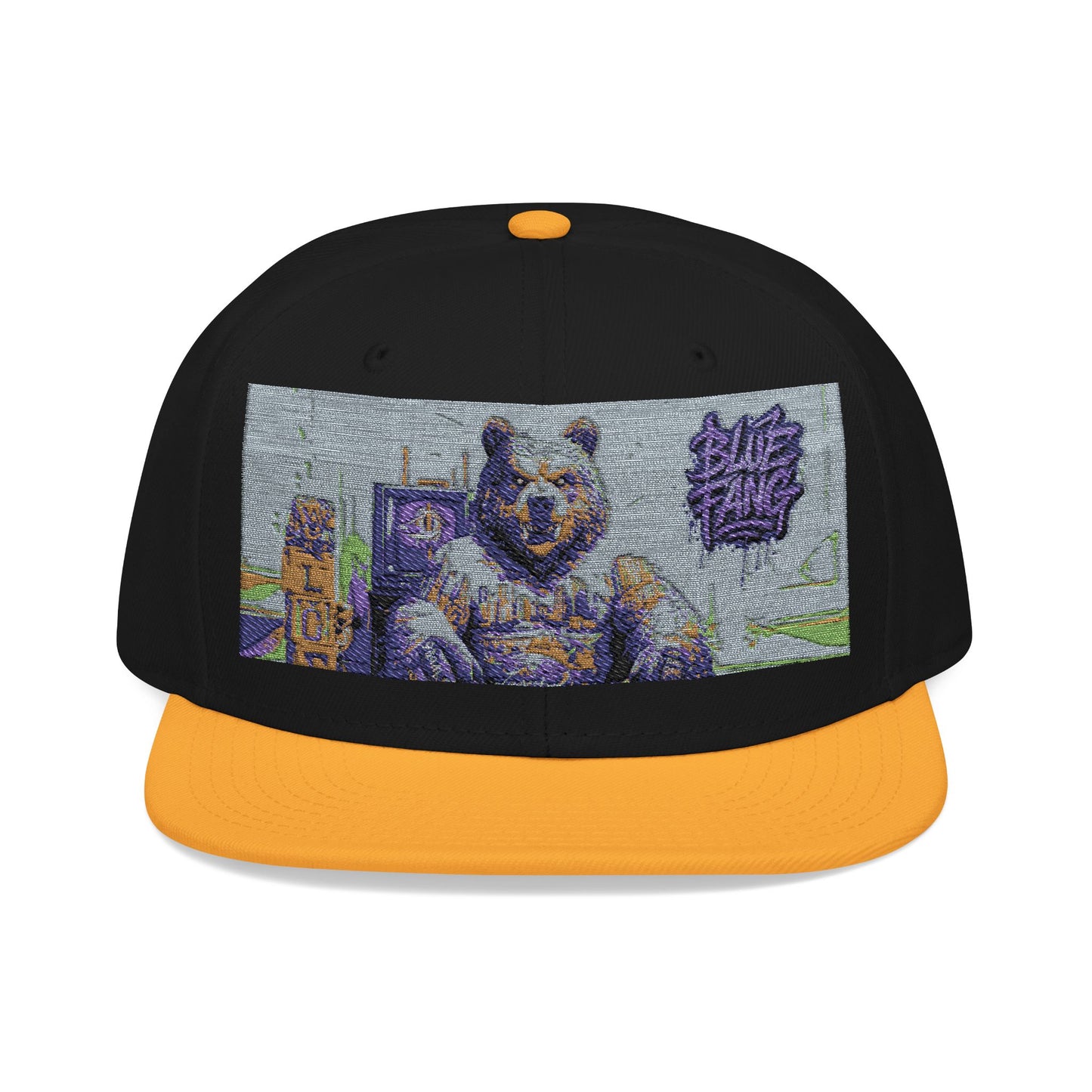 Snapback Cap Embroidered with Edgy Bear Design
