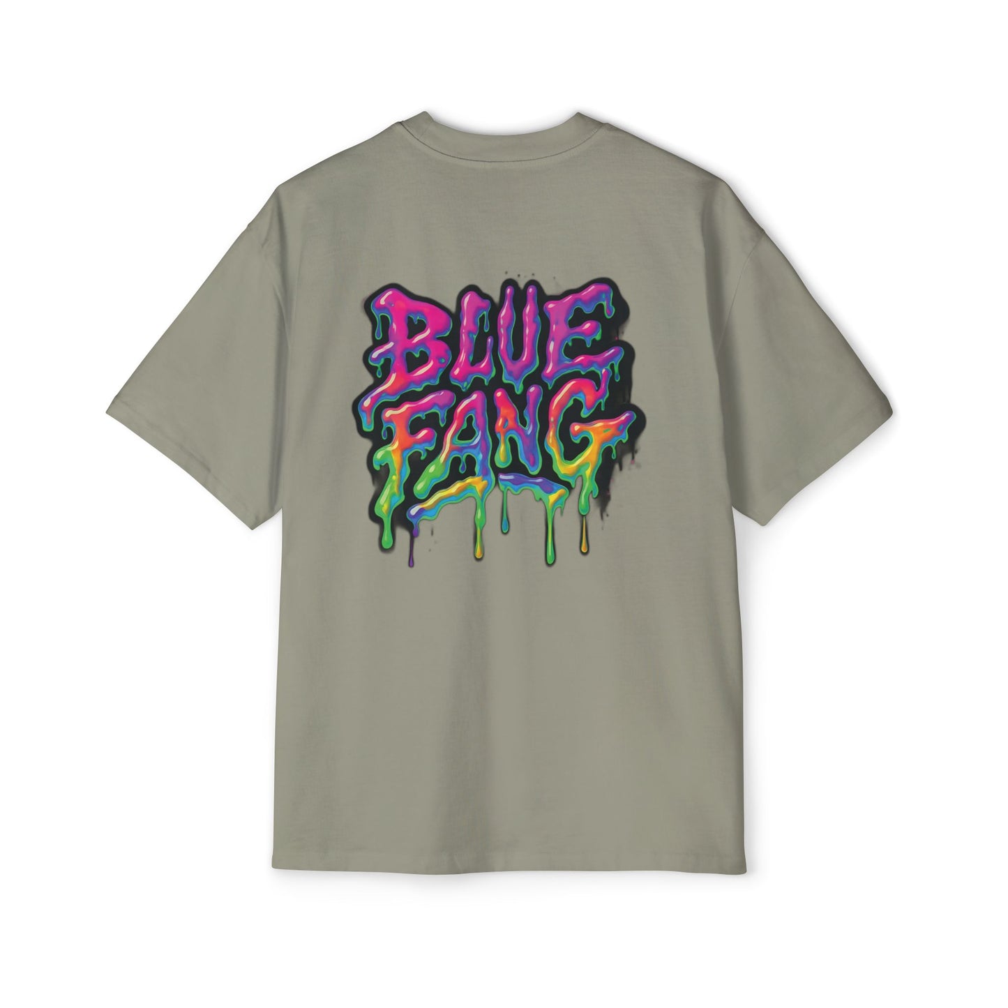 Men's Oversized Graphic Tee - Blue Fang Design, Streetwear Fashion, Casual Style, Unique Gift for Men, Trendy T-Shirt
