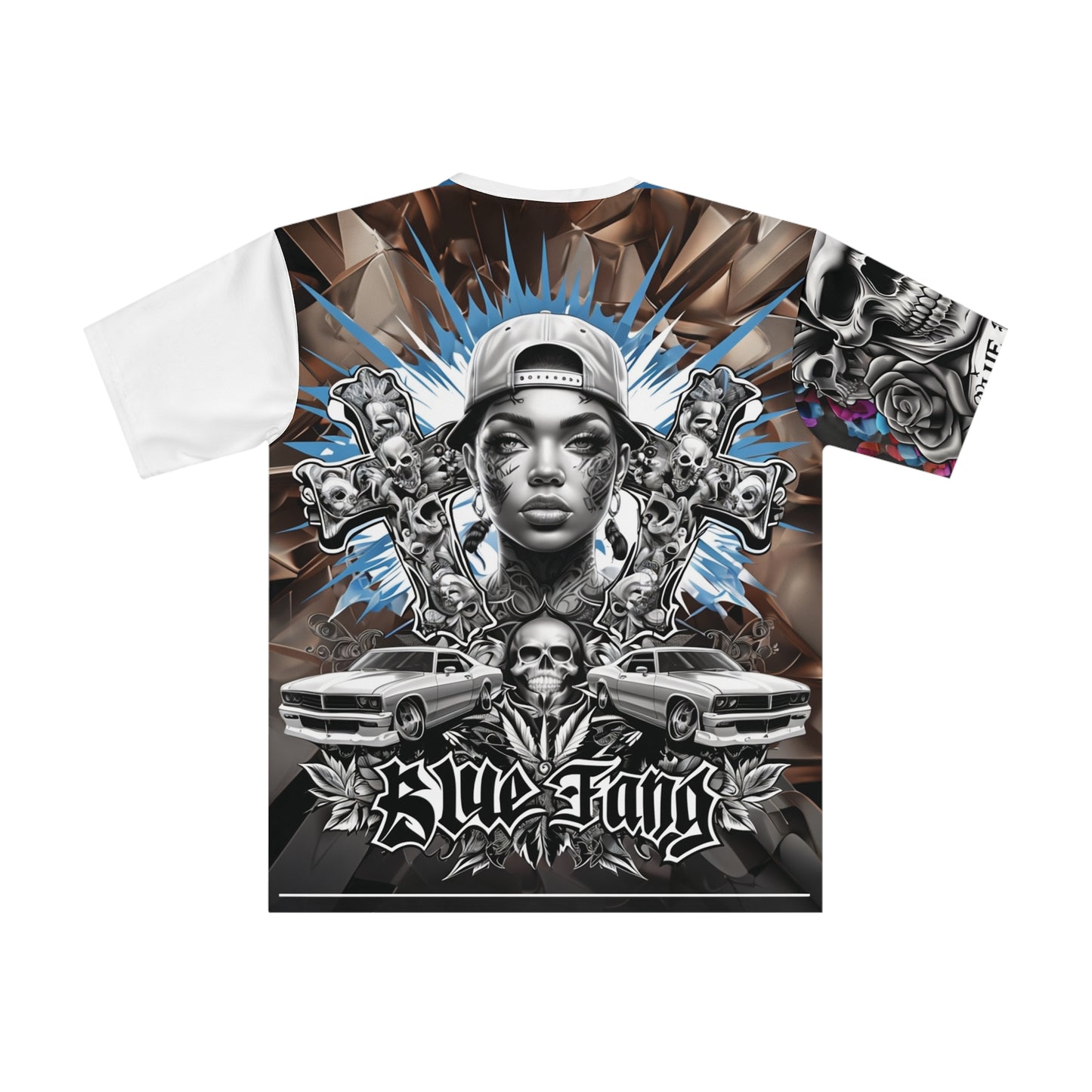 Men's Graphic T-Shirt, Unique Streetwear Tee, Skull and Rose Art, Hip Hop Fashion, Casual Summer Style, Gift for Him