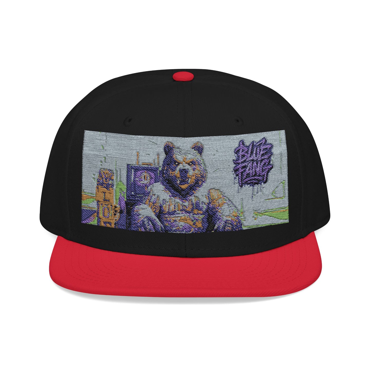 Snapback Cap Embroidered with Edgy Bear Design