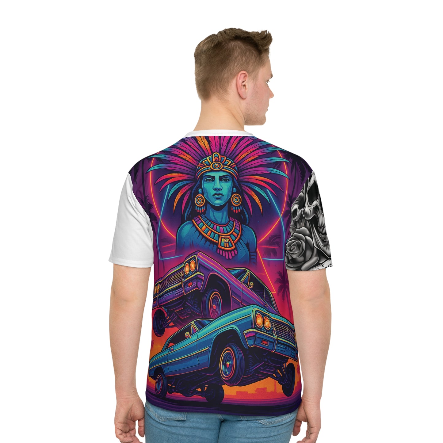 Men's Graphic T-Shirt, Unique Streetwear Tee, Skull and Rose Art, Hip Hop Fashion, Casual Summer Style, Gift for Him