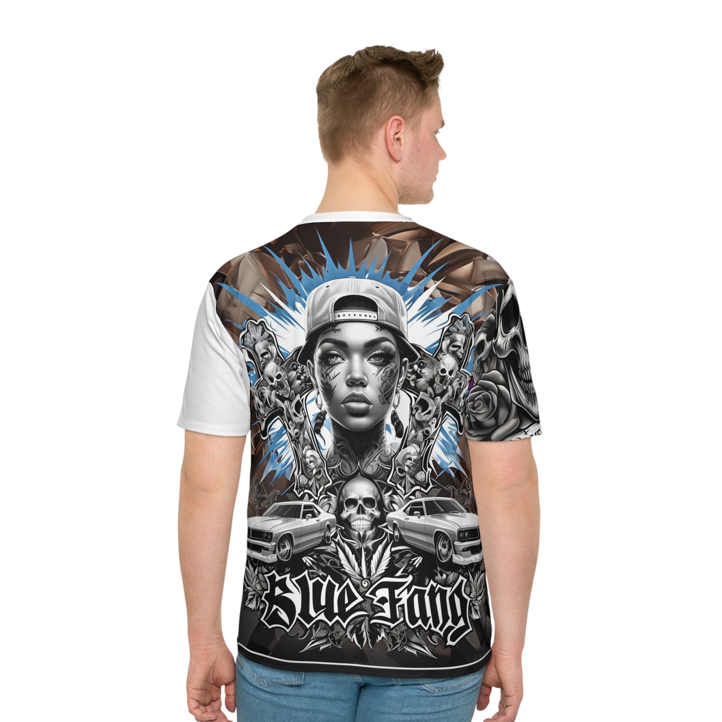 Men's Graphic T-Shirt, Unique Streetwear Tee, Skull and Rose Art, Hip Hop Fashion, Casual Summer Style, Gift for Him