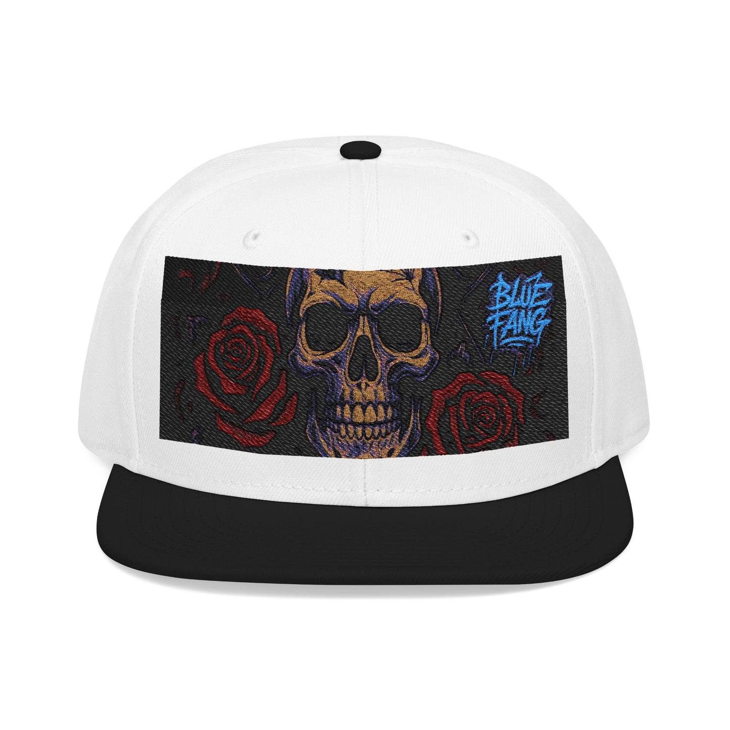 Snapback Hat - Skull Rose Gothic Old School Embroidery Design