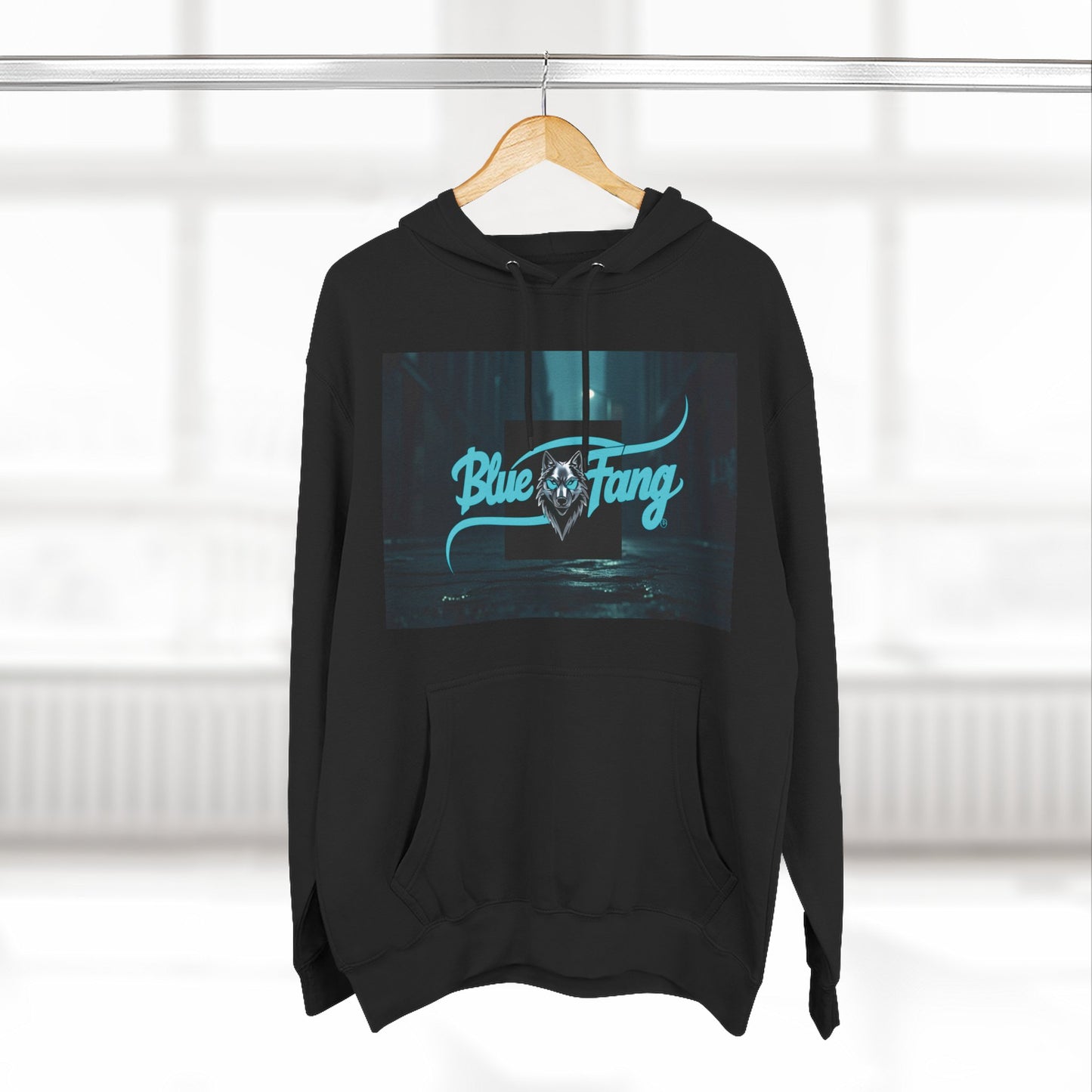 Fearless Blue Fang Hoodie, Fleece Hoodie for Music Lovers, Edgy Streetwear, Gift for Him/Her, Casual Fall/Winter Wear