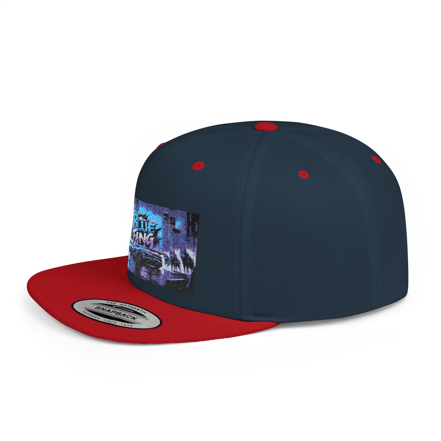 Retro-Inspired Flat Bill Snapback Cap, Hip-Hop Style Hat, Streetwear Accessory, Urban Fashion, Gift for Trendsetters