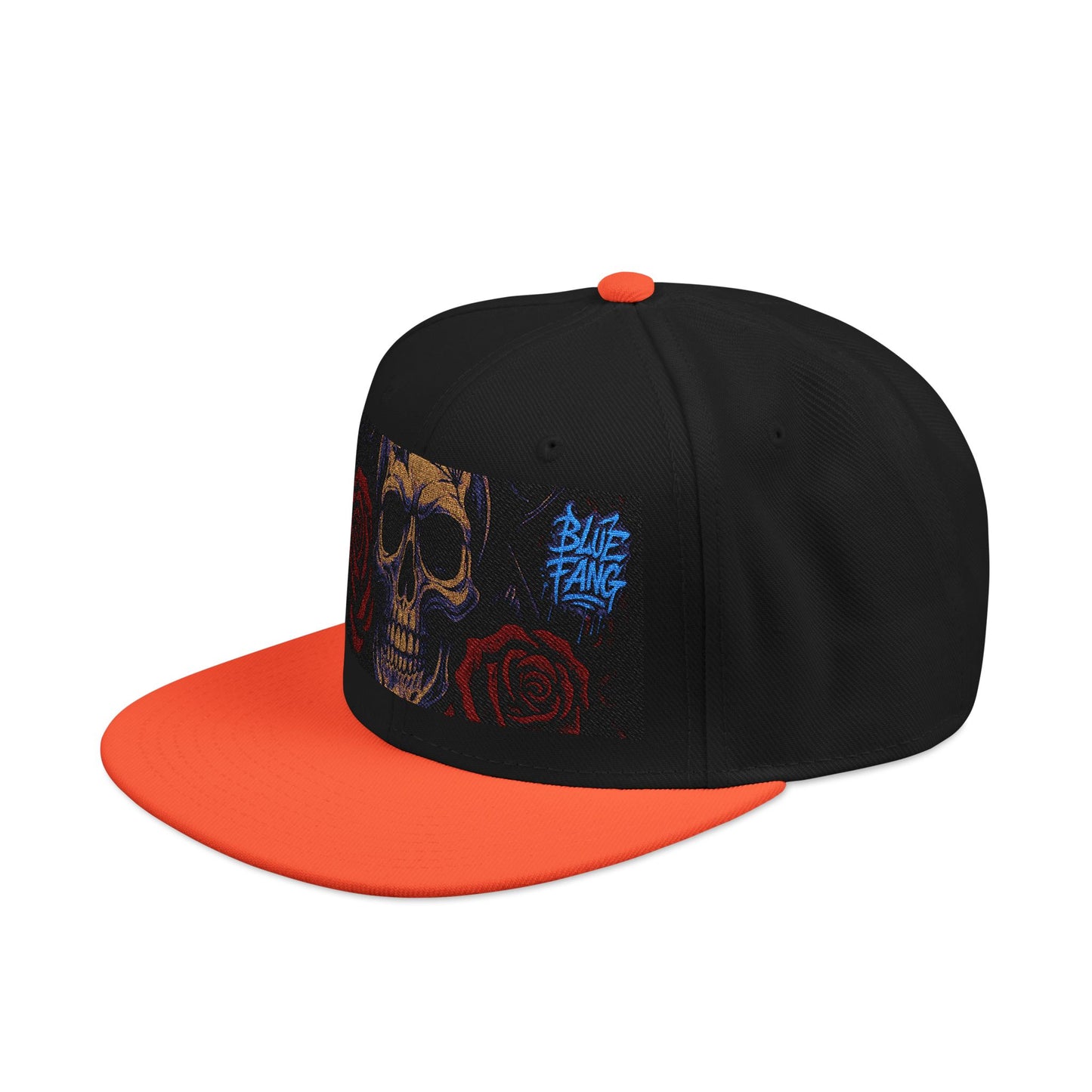 Snapback Hat - Skull Rose Gothic Old School Embroidery Design