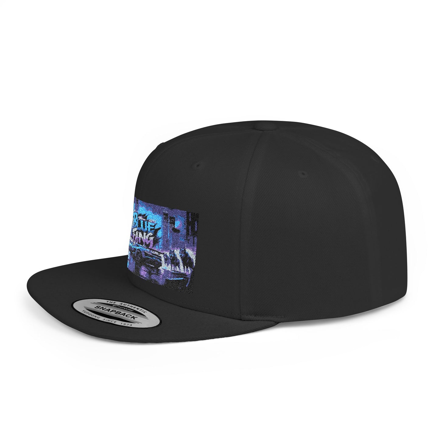 Retro-Inspired Flat Bill Snapback Cap, Hip-Hop Style Hat, Streetwear Accessory, Urban Fashion, Gift for Trendsetters