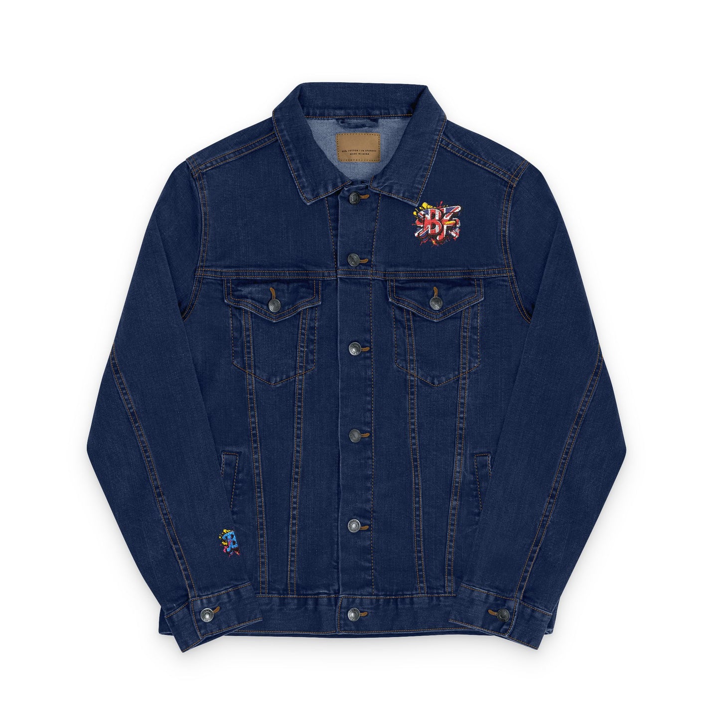 Unisex Embroidered Denim Jacket - Trendy Outerwear for Casual Vibes, Street Style, Gift for Music Lovers, Summer Festivals, Everyday Wear