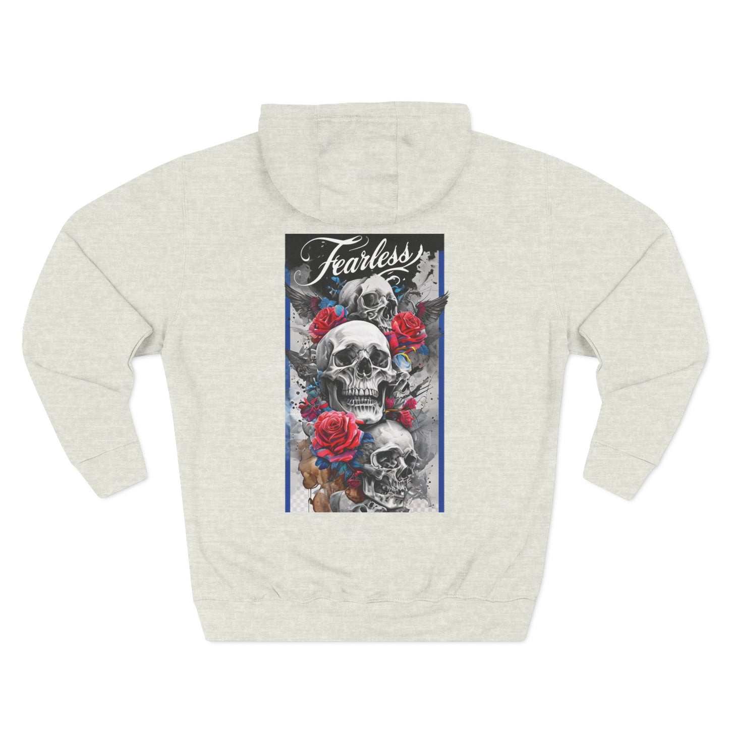 Fearless Blue Fang Hoodie, Fleece Hoodie for Music Lovers, Edgy Streetwear, Gift for Him/Her, Casual Fall/Winter Wear