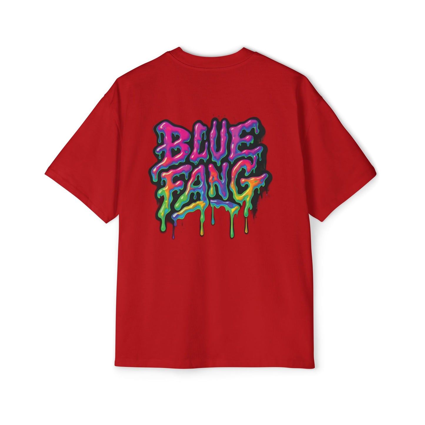 Men's Oversized Graphic Tee - Blue Fang Design, Streetwear Fashion, Casual Style, Unique Gift for Men, Trendy T-Shirt