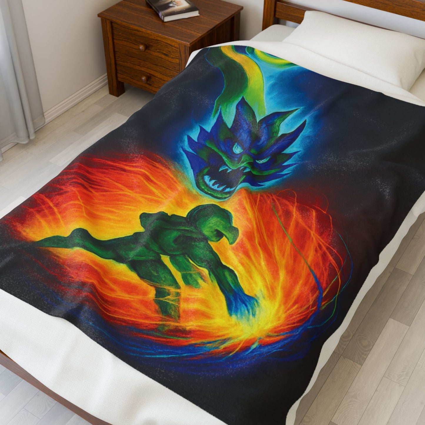 Colorful Velveteen Plush Blanket, Cozy Throw for Gamers, Ideal for Movie Nights, Gift for Birthdays or Holidays, Bedroom Decor