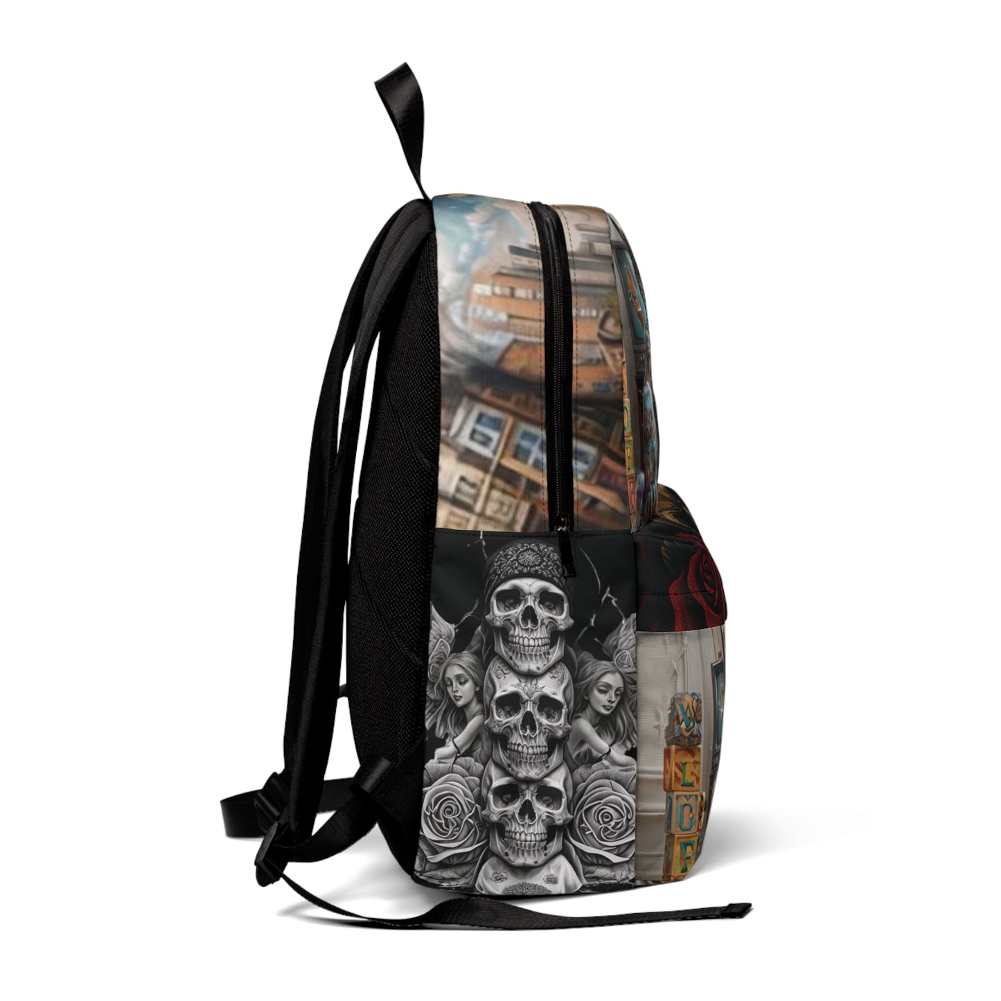 Edgy Art Backpack - Stylish Canvas Backpack for Students, Unique Rucksack, Cool Gift for Teens, Graffiti-Inspired School Bag
