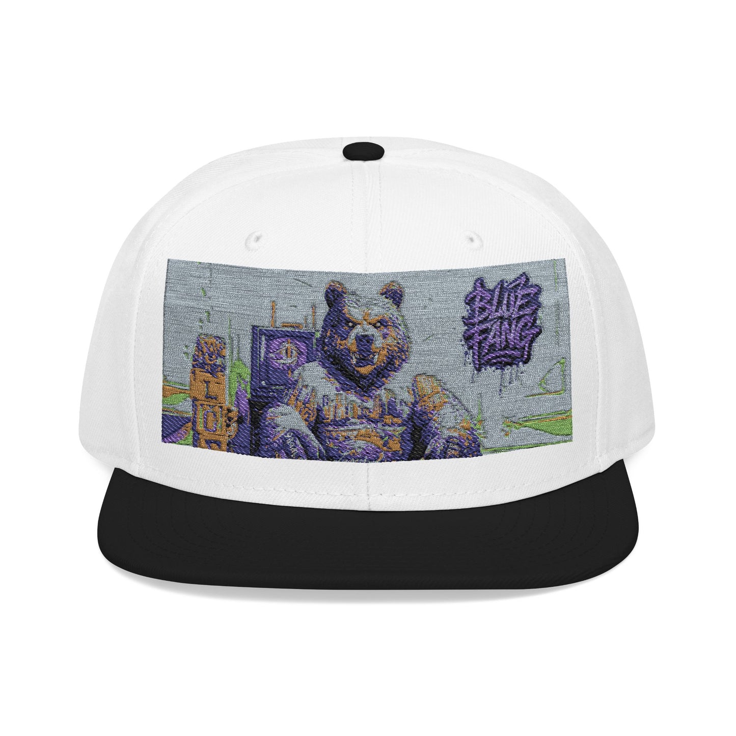 Snapback Cap Embroidered with Edgy Bear Design