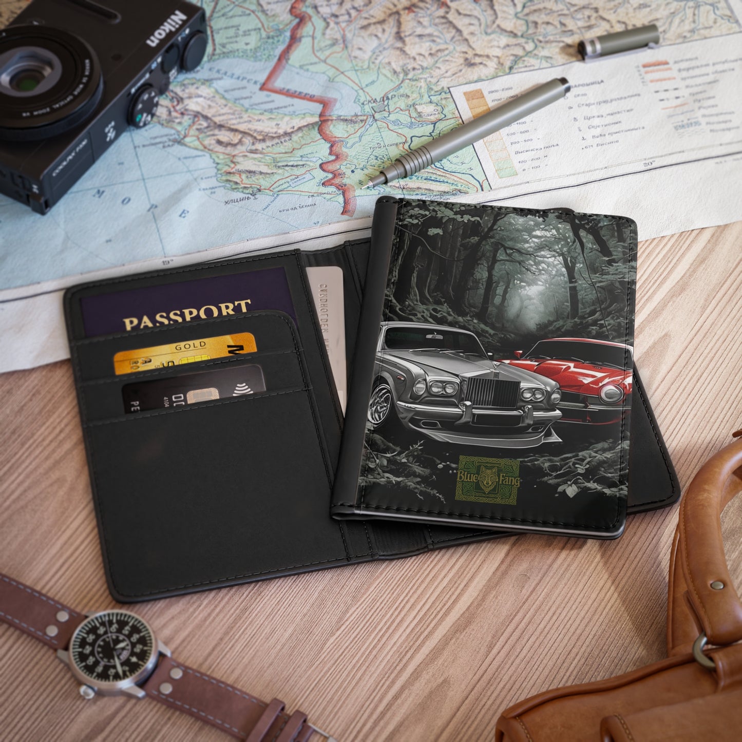 Passport Cover - Classic Car Racing Design