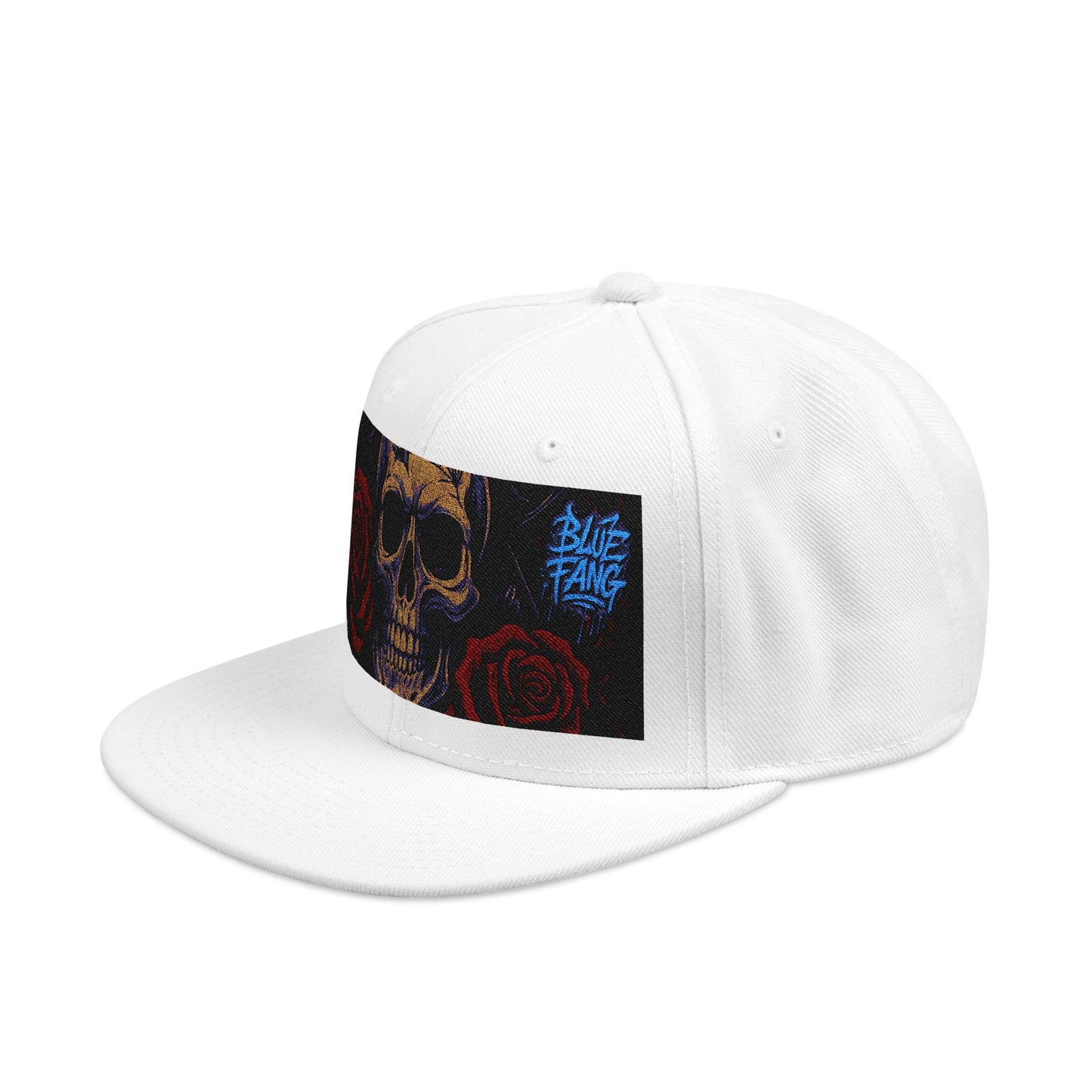 Snapback Hat - Skull Rose Gothic Old School Embroidery Design