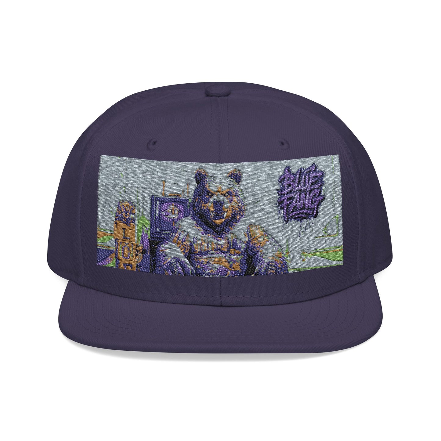 Snapback Cap Embroidered with Edgy Bear Design