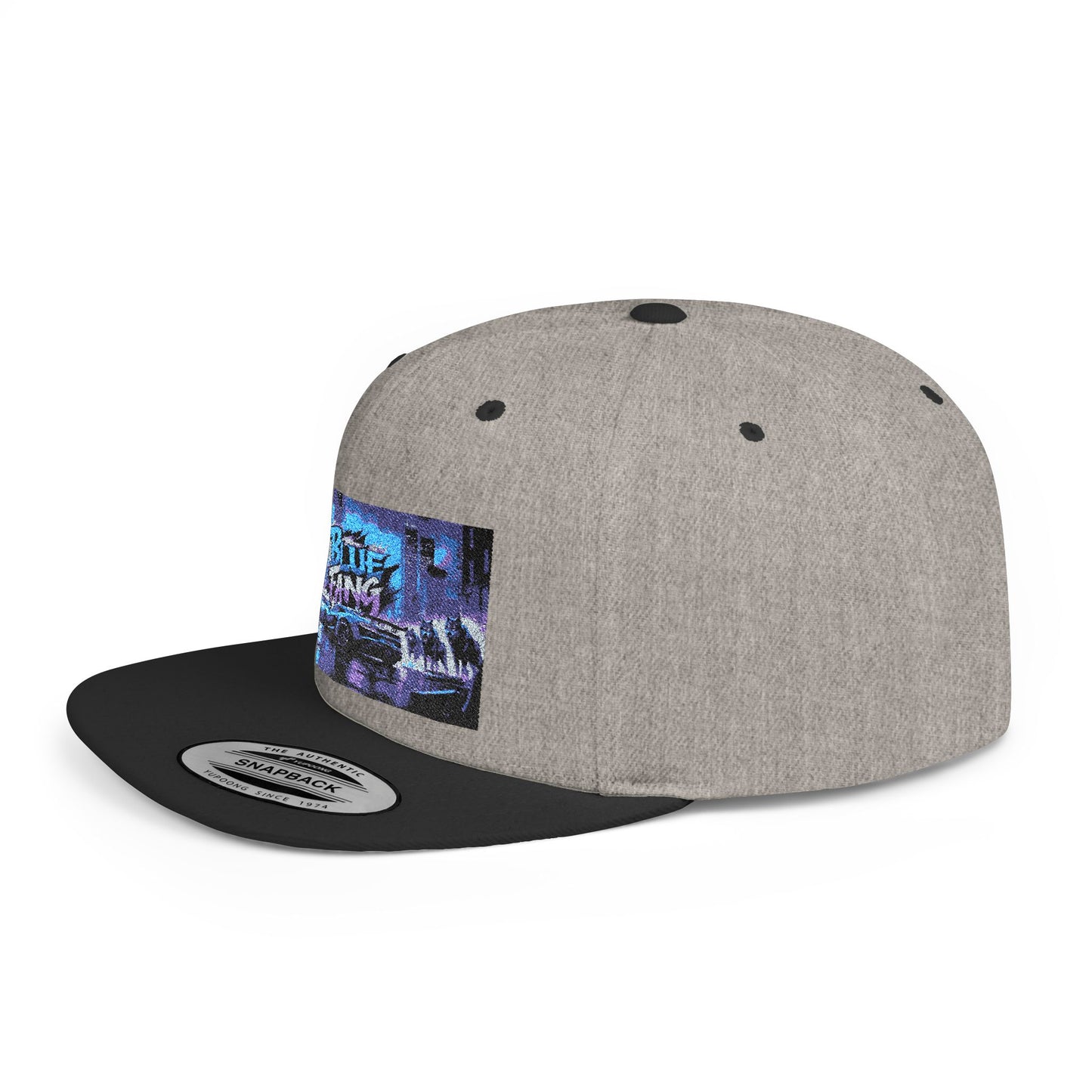 Retro-Inspired Flat Bill Snapback Cap, Hip-Hop Style Hat, Streetwear Accessory, Urban Fashion, Gift for Trendsetters
