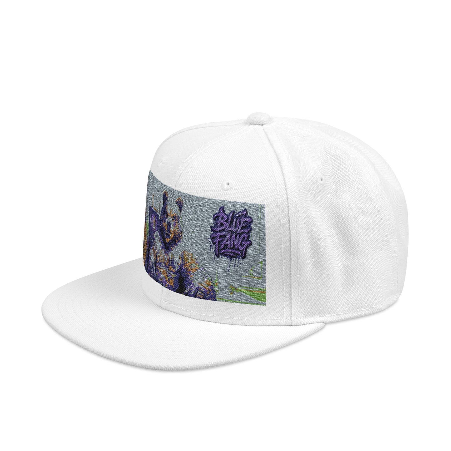 Snapback Cap Embroidered with Edgy Bear Design
