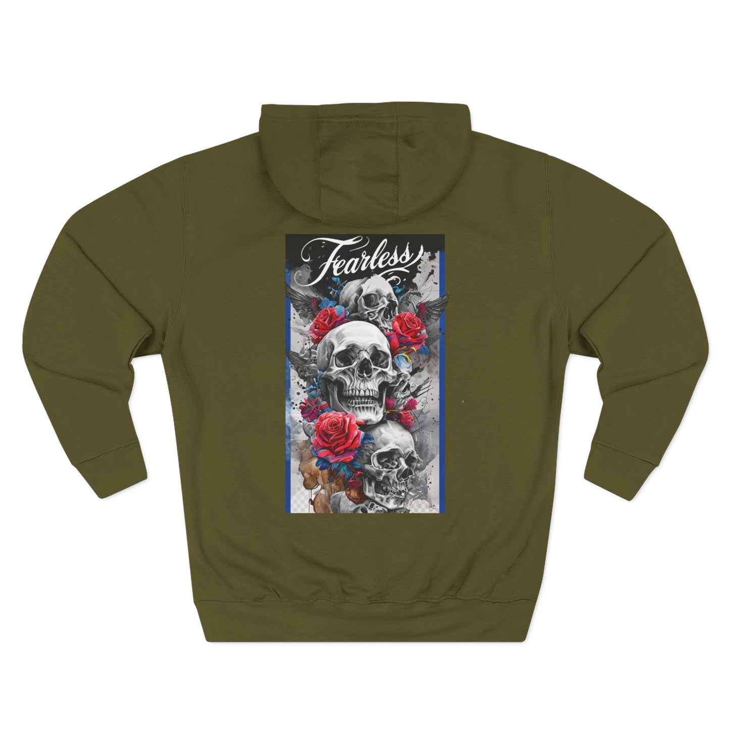 Fearless Blue Fang Hoodie, Fleece Hoodie for Music Lovers, Edgy Streetwear, Gift for Him/Her, Casual Fall/Winter Wear