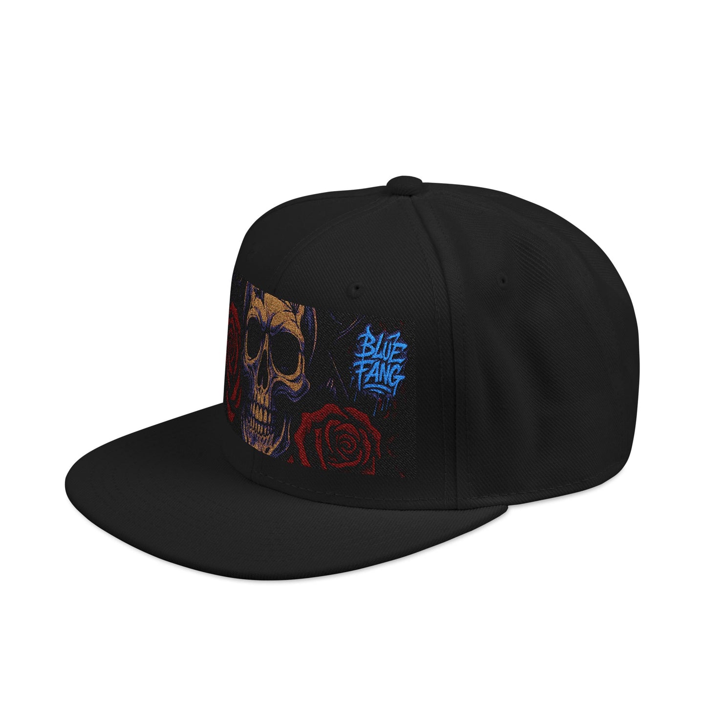 Snapback Hat - Skull Rose Gothic Old School Embroidery Design
