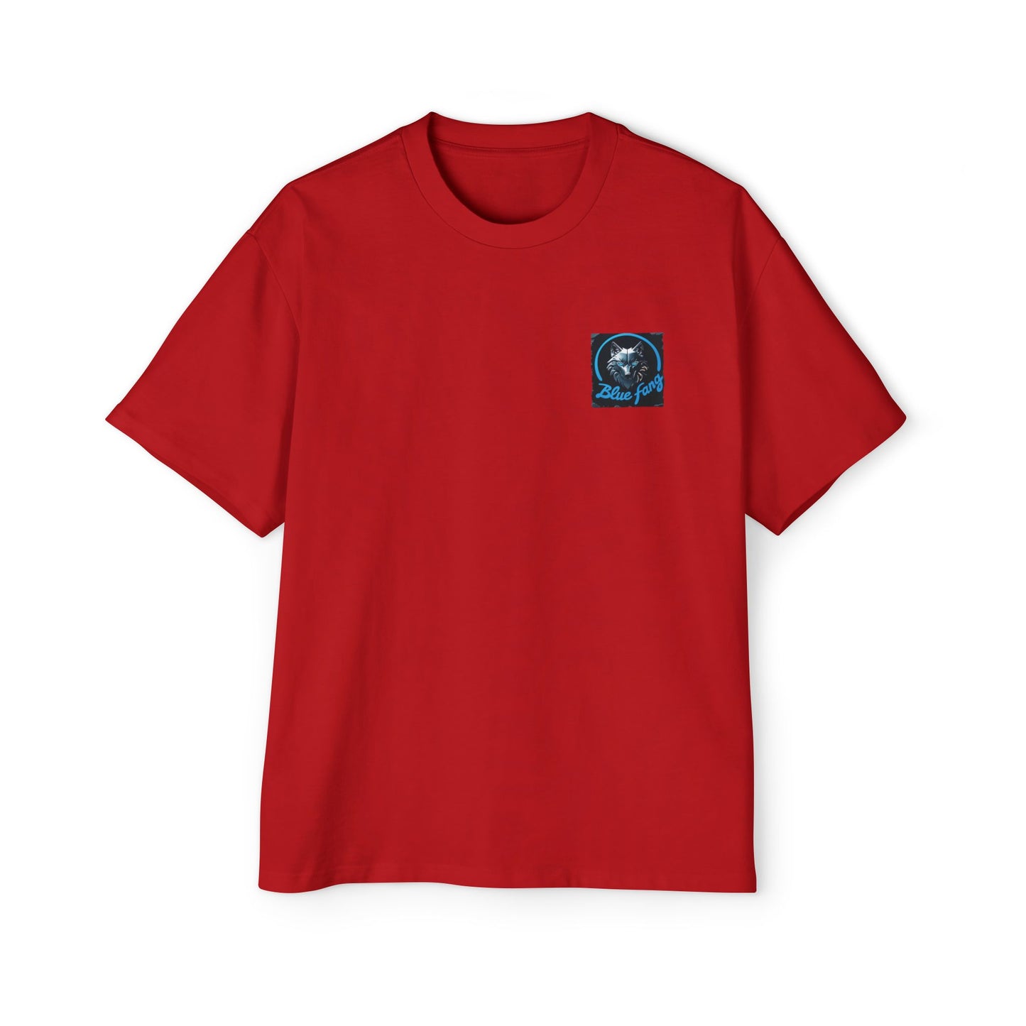 Fearless Blue Fang Men's Heavy Oversized Tee, Graphic Shirt for Casual Wear, Gift for Him, Streetwear Fashion, Unique Art Tee