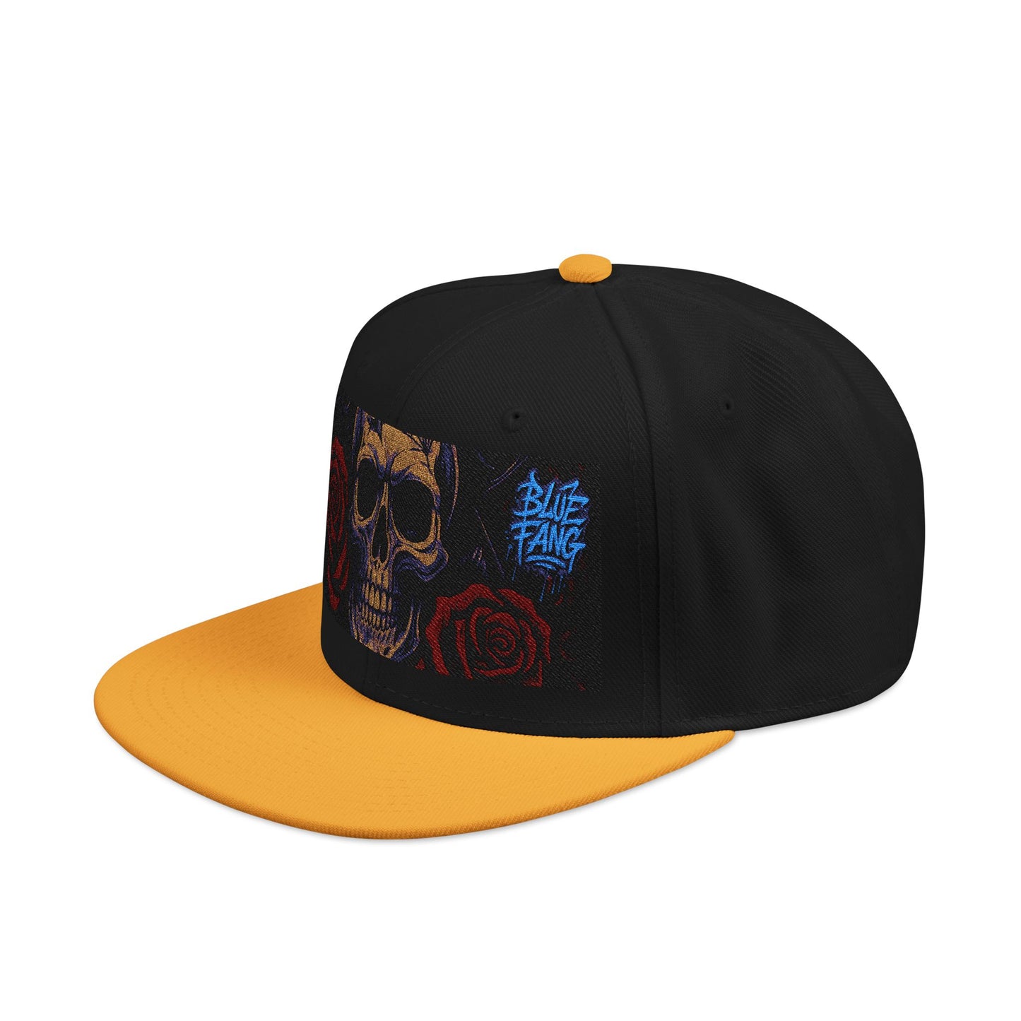 Snapback Hat - Skull Rose Gothic Old School Embroidery Design