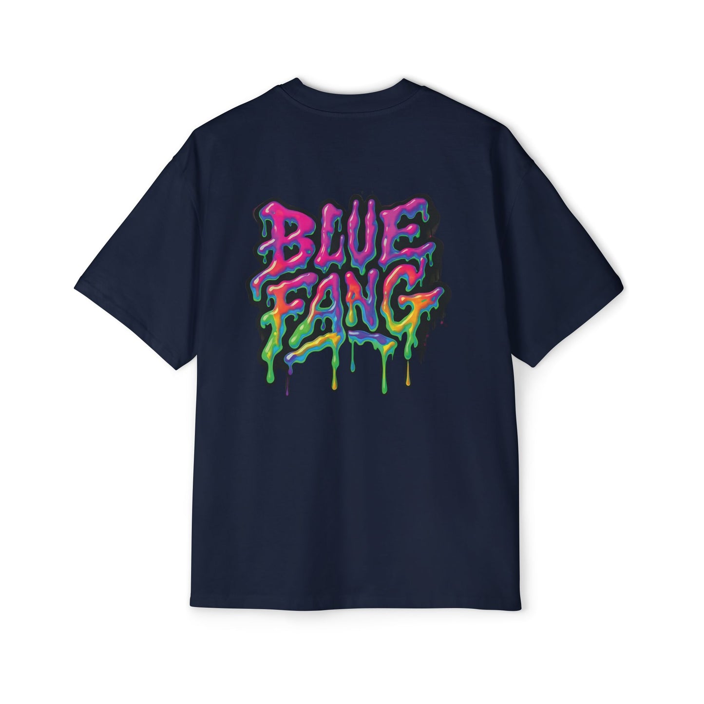 Men's Oversized Graphic Tee - Blue Fang Design, Streetwear Fashion, Casual Style, Unique Gift for Men, Trendy T-Shirt