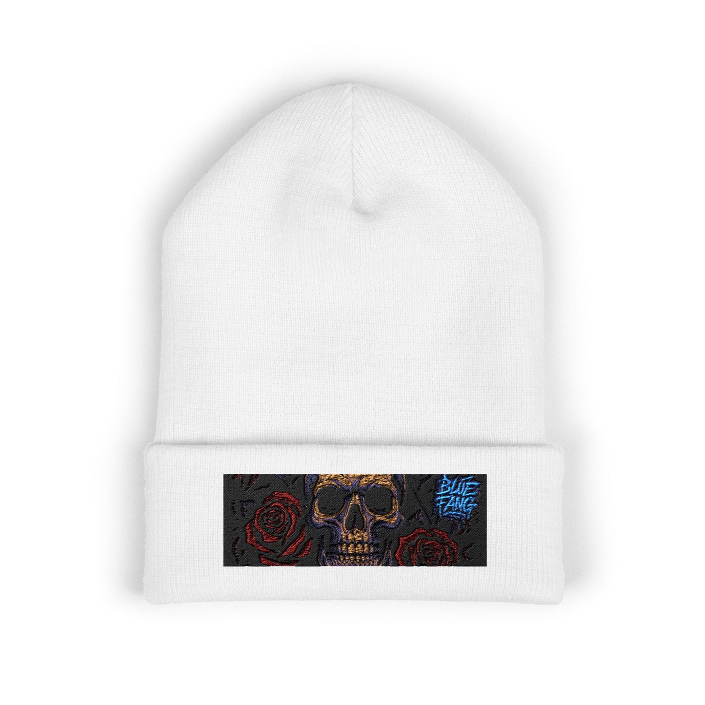 Skull & Roses Cuffed Beanie | Embroidered Winter Hat for Fashion Lovers, Unique Gift for Him/Her, Holiday Accessory, Cozy Casual Style