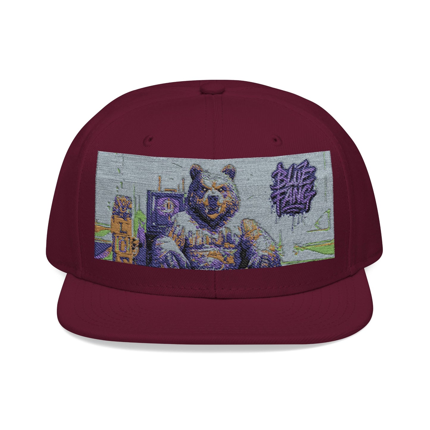 Snapback Cap Embroidered with Edgy Bear Design