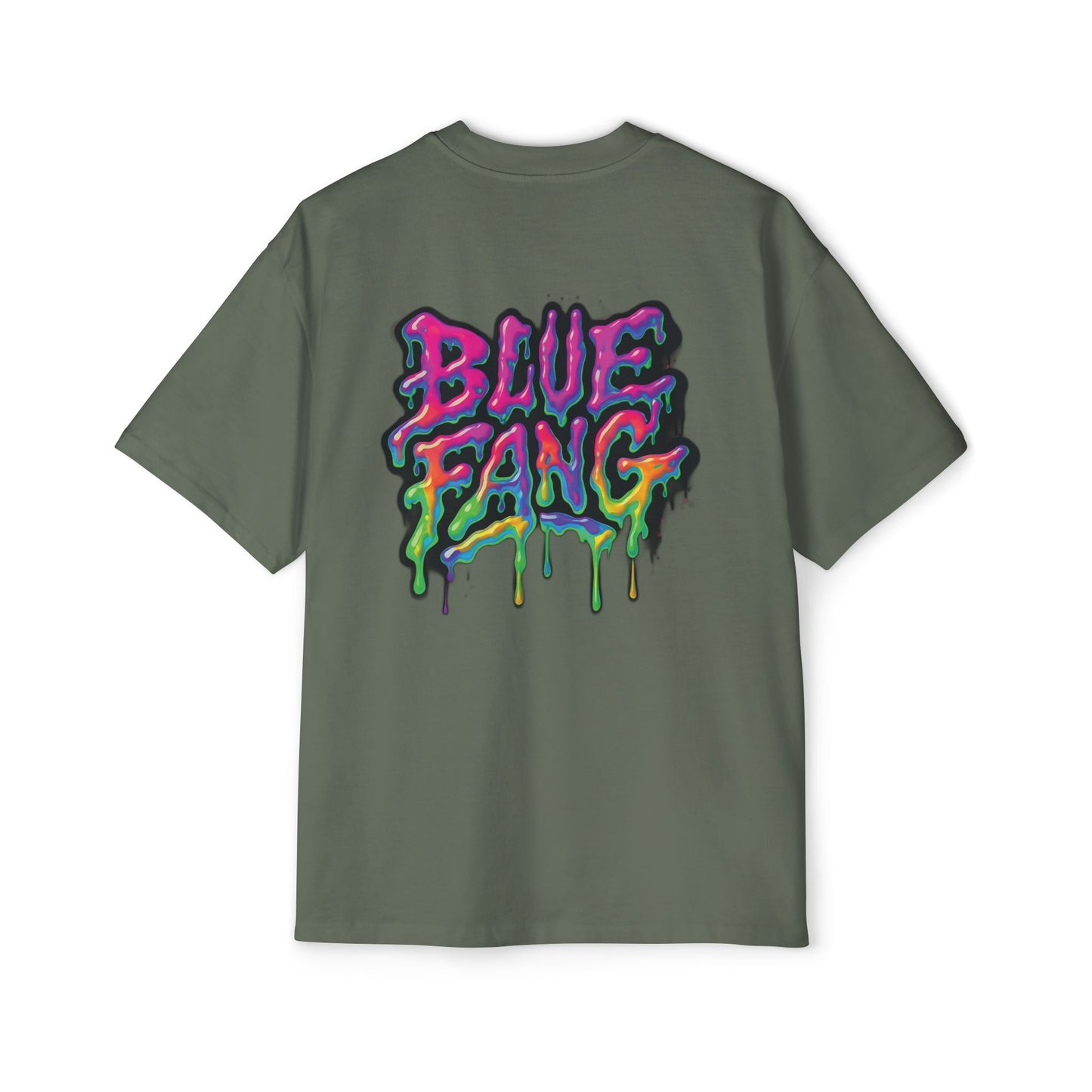 Men's Oversized Graphic Tee - Blue Fang Design, Streetwear Fashion, Casual Style, Unique Gift for Men, Trendy T-Shirt