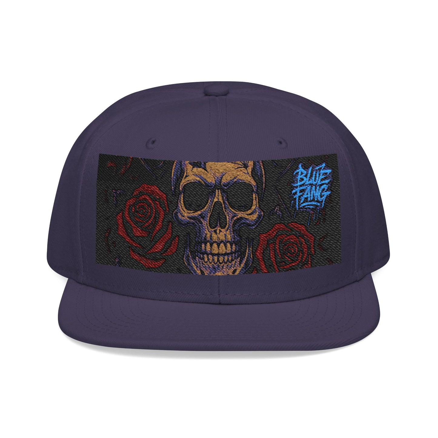Snapback Hat - Skull Rose Gothic Old School Embroidery Design