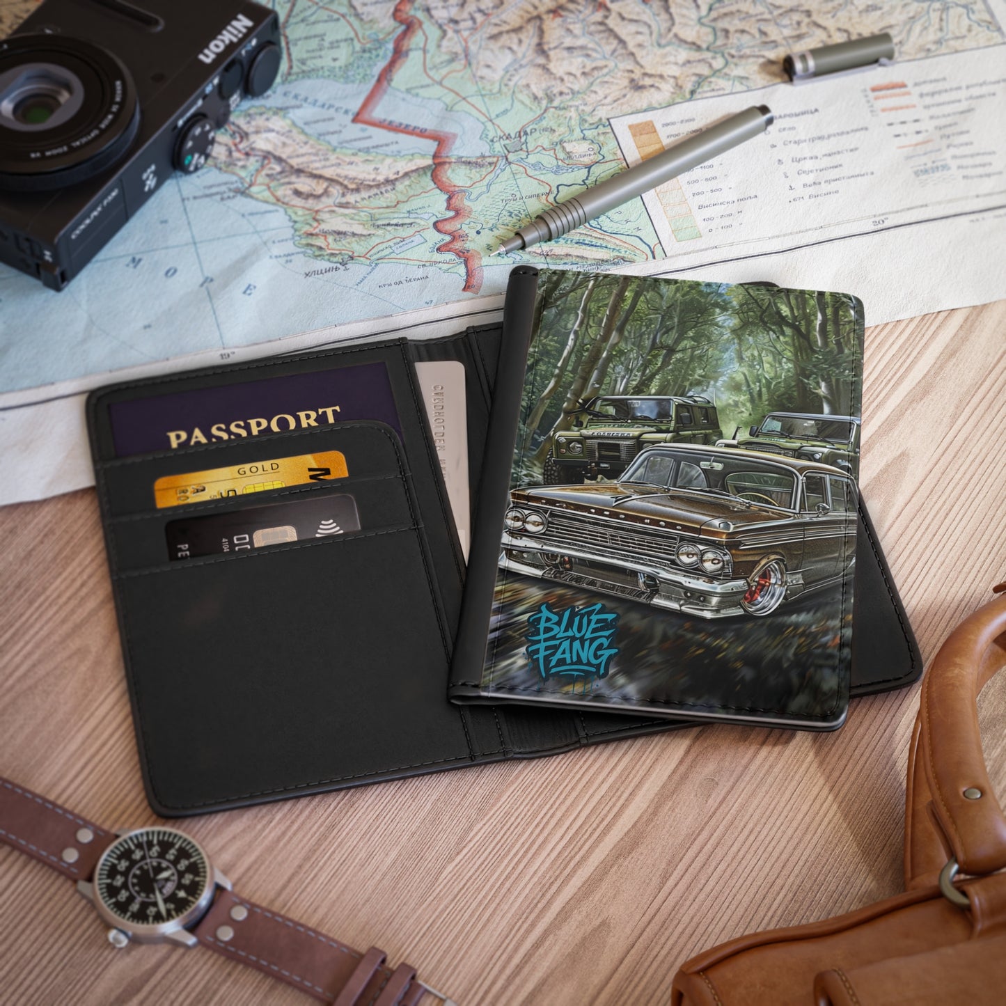 Passport Cover - Classic Car Racing Design