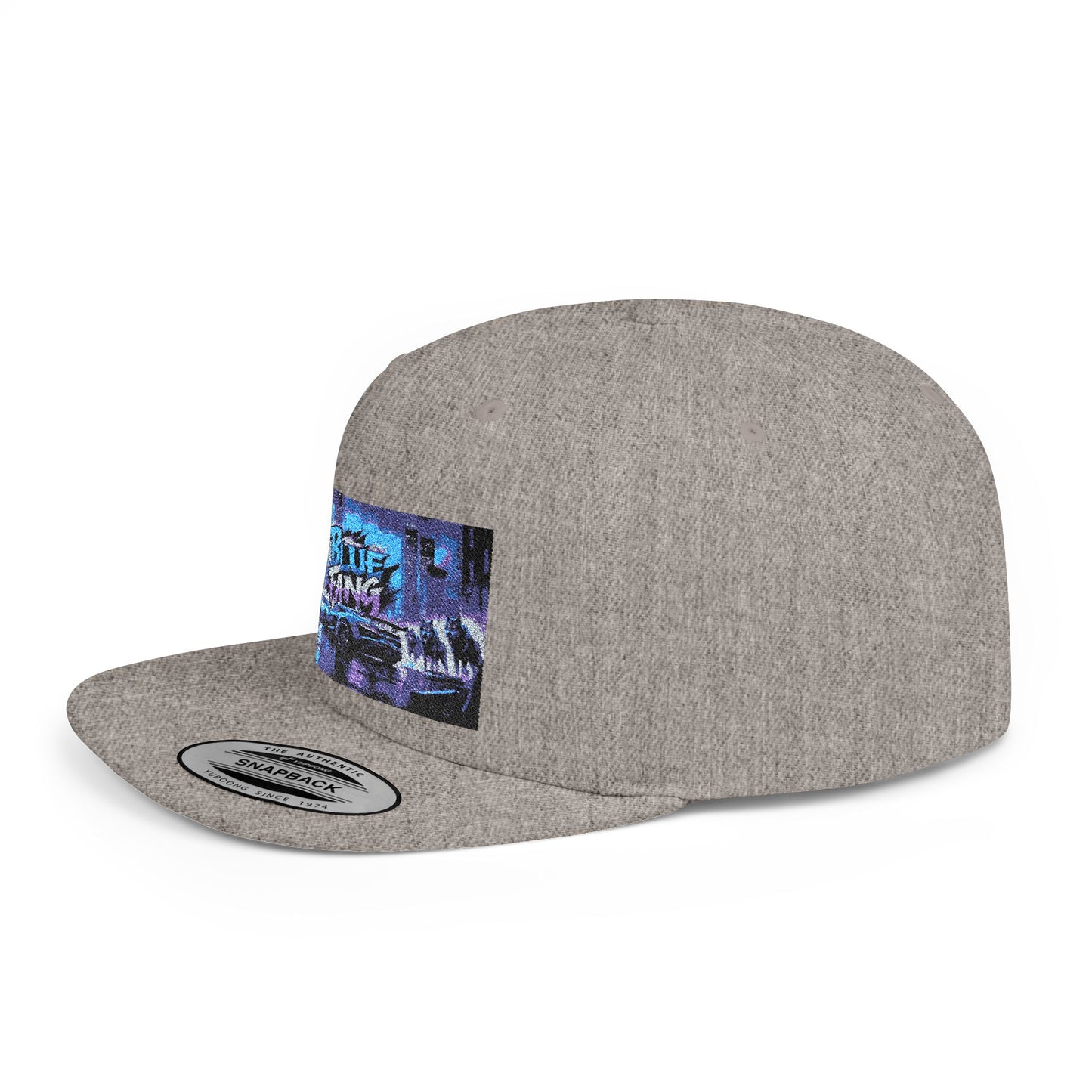 Retro-Inspired Flat Bill Snapback Cap, Hip-Hop Style Hat, Streetwear Accessory, Urban Fashion, Gift for Trendsetters