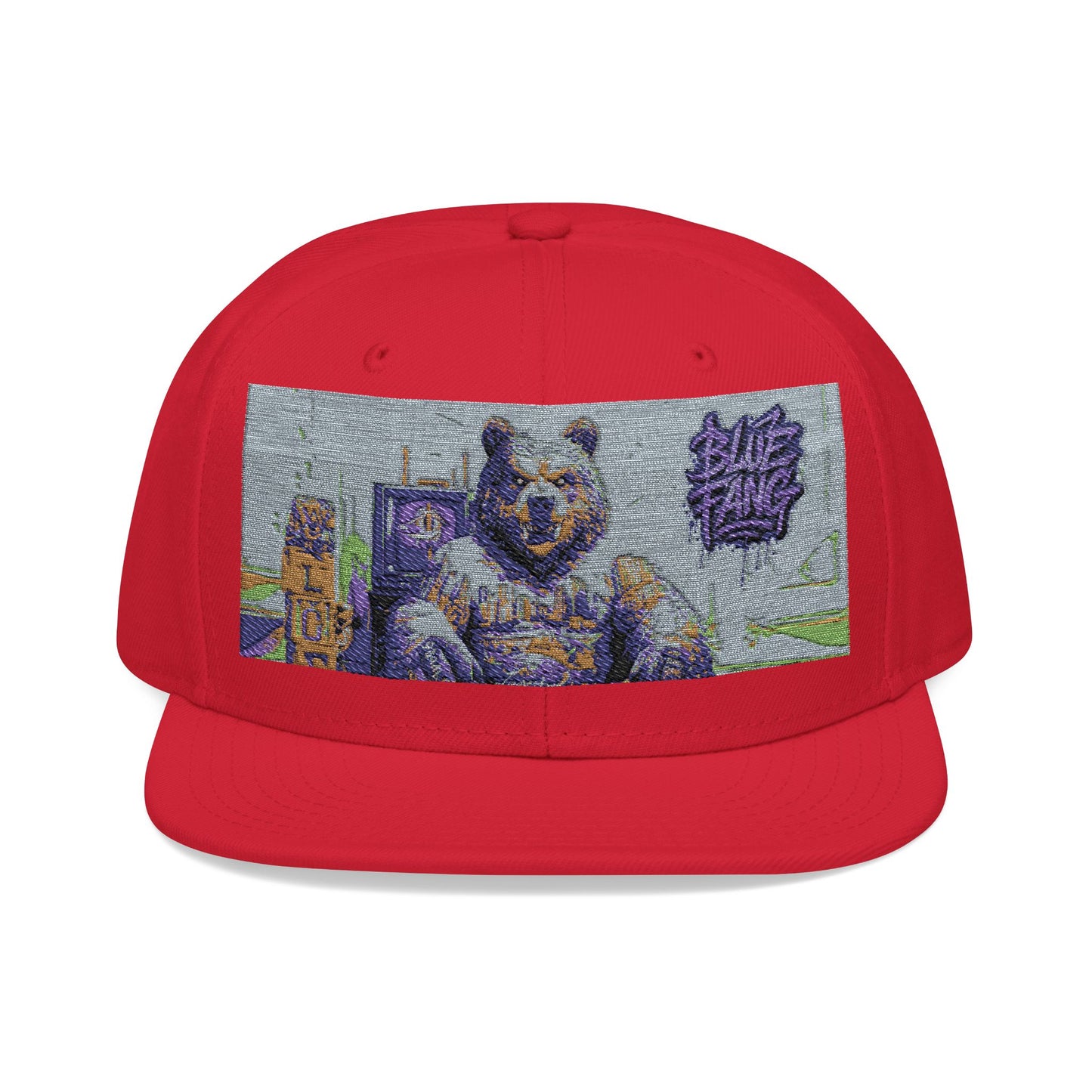 Snapback Cap Embroidered with Edgy Bear Design