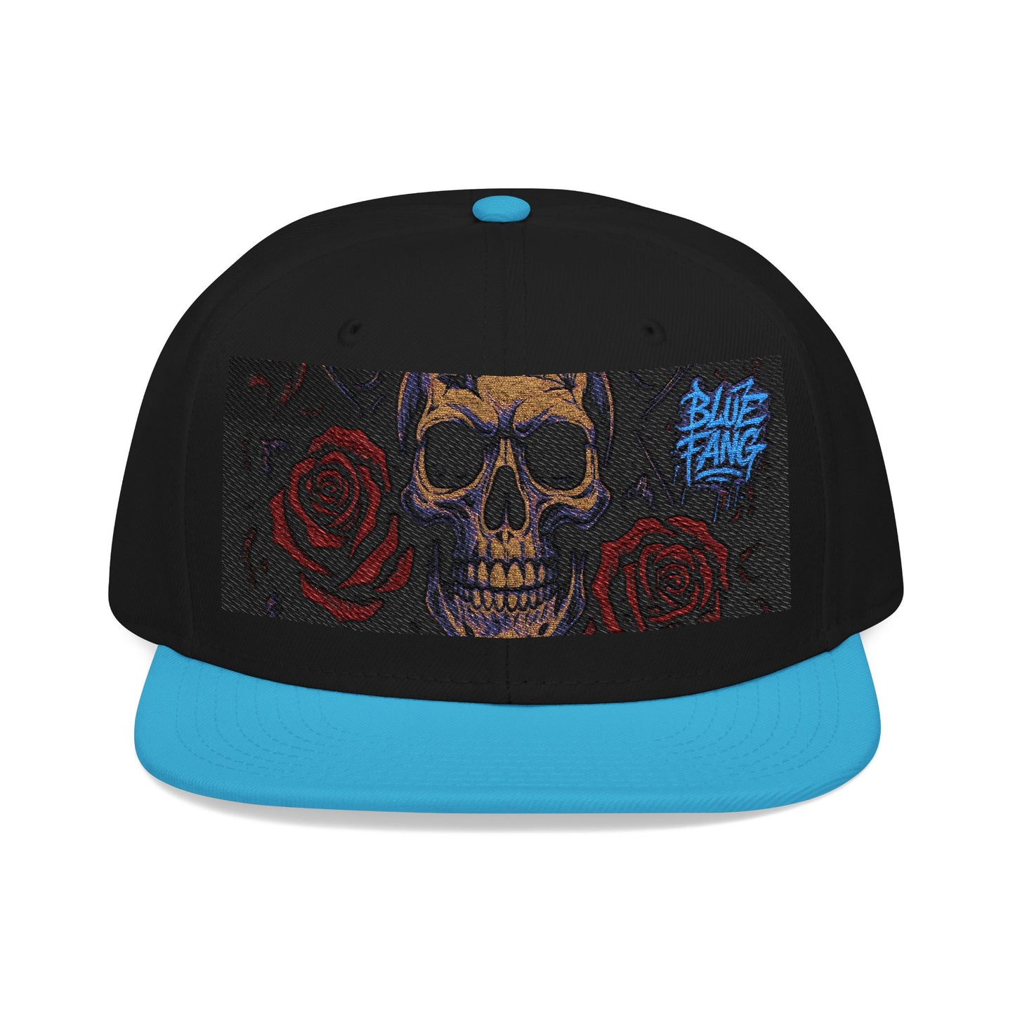 Snapback Hat - Skull Rose Gothic Old School Embroidery Design
