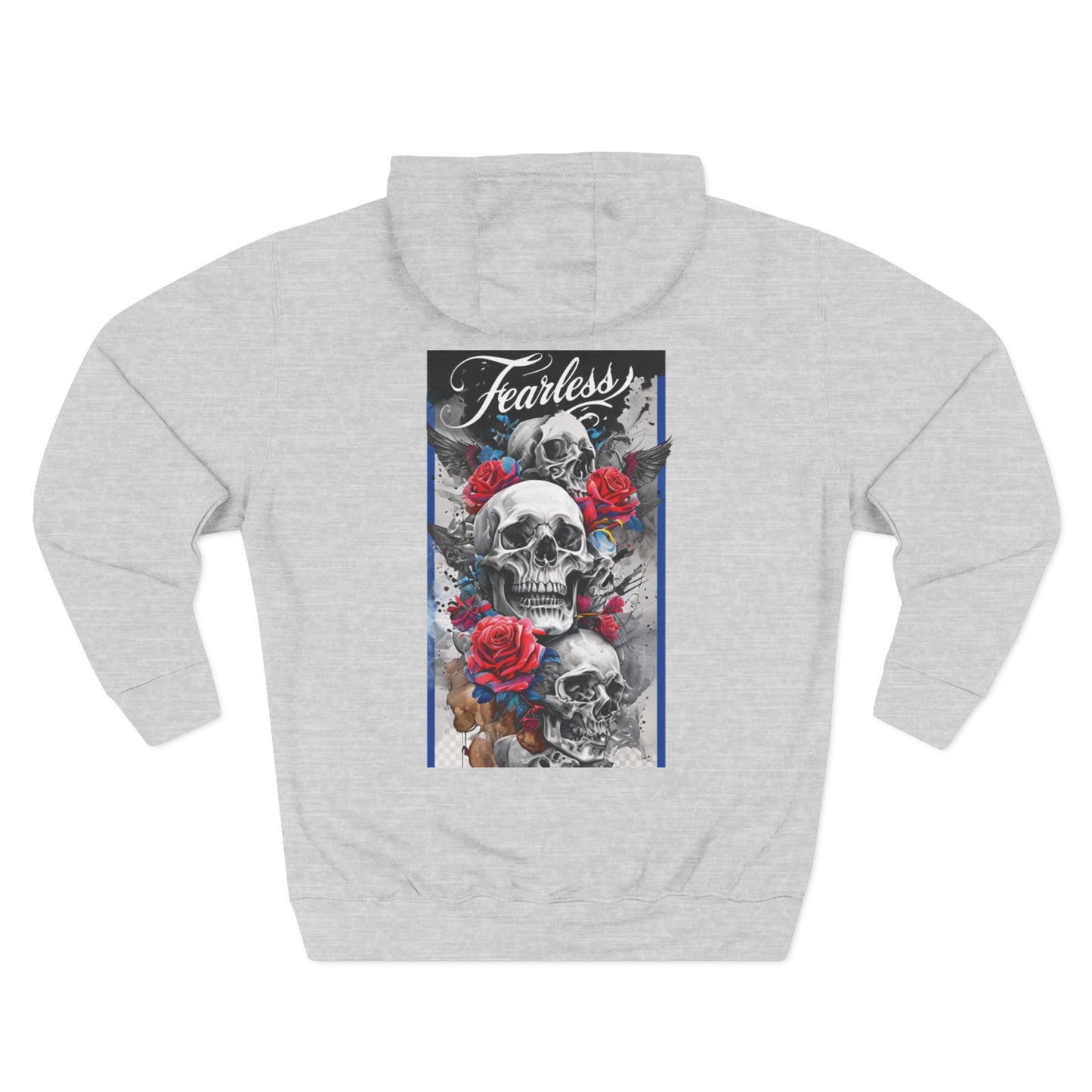Fearless Blue Fang Hoodie, Fleece Hoodie for Music Lovers, Edgy Streetwear, Gift for Him/Her, Casual Fall/Winter Wear