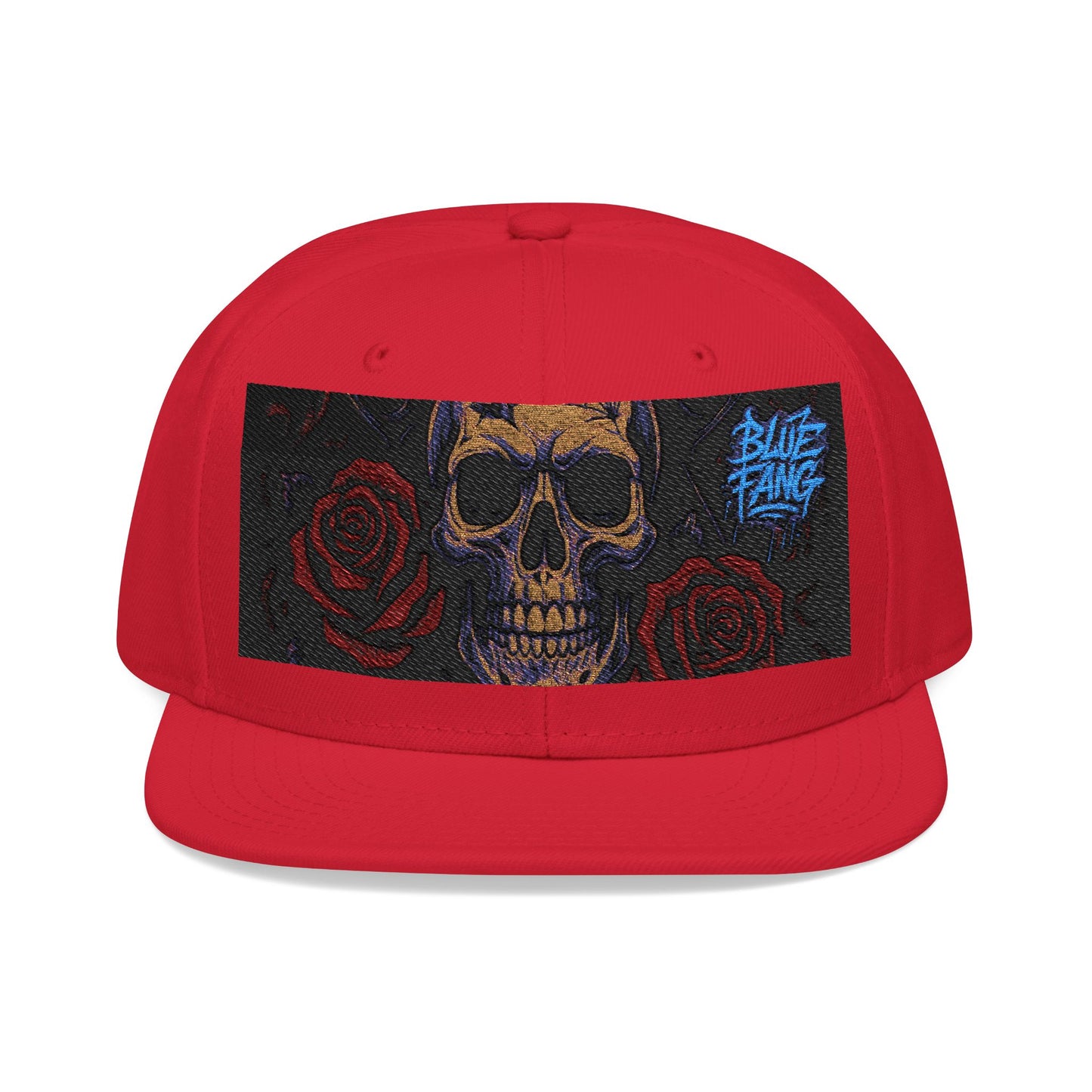 Snapback Hat - Skull Rose Gothic Old School Embroidery Design