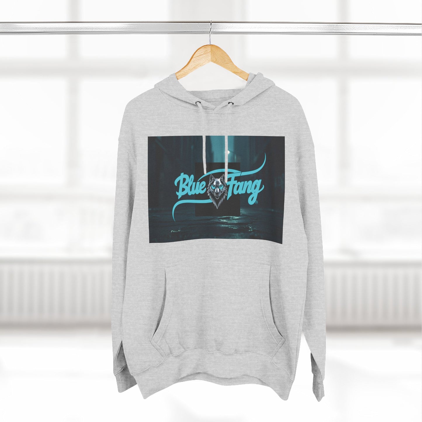 Fearless Blue Fang Hoodie, Fleece Hoodie for Music Lovers, Edgy Streetwear, Gift for Him/Her, Casual Fall/Winter Wear