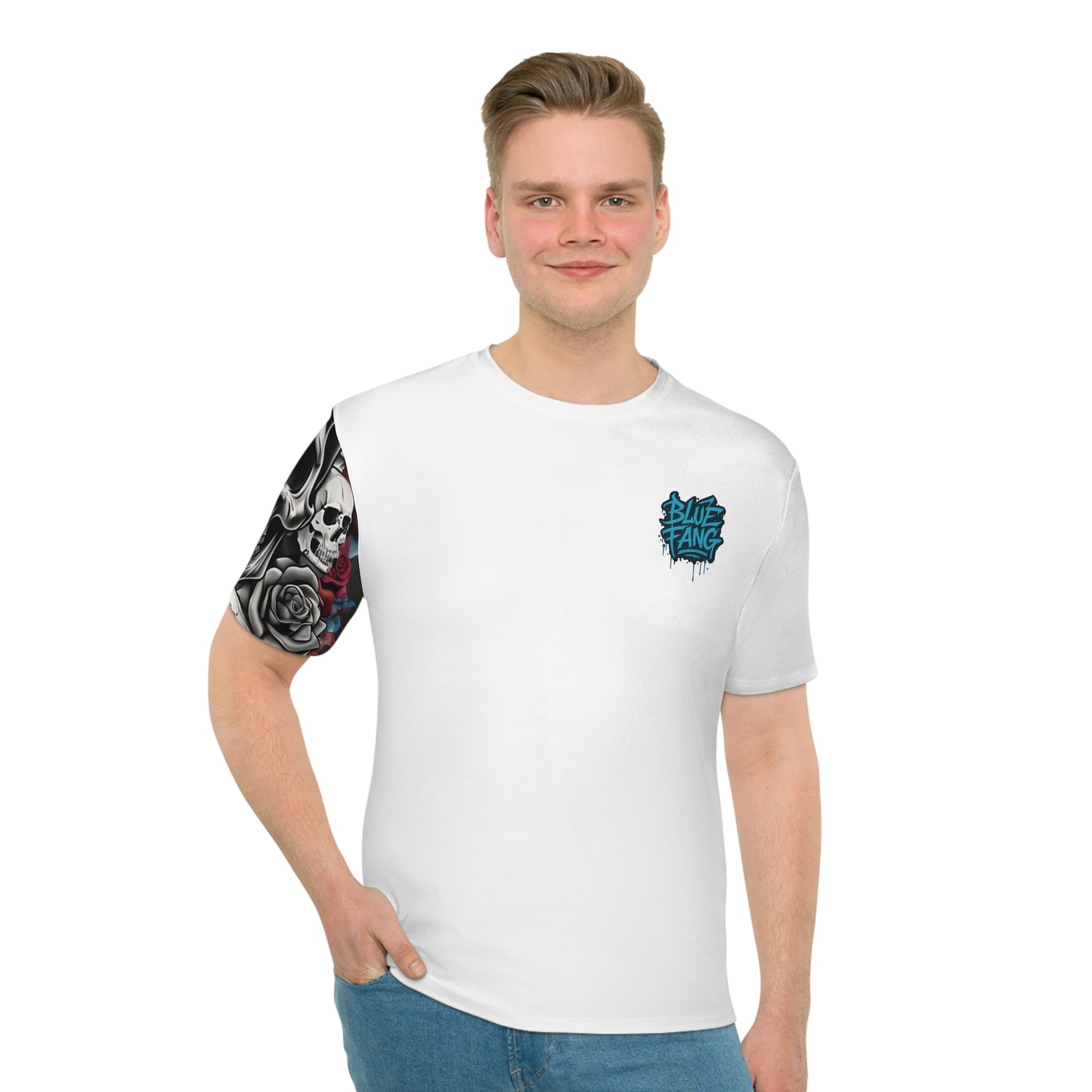 Men's Graphic T-Shirt, Unique Streetwear Tee, Skull and Rose Art, Hip Hop Fashion, Casual Summer Style, Gift for Him