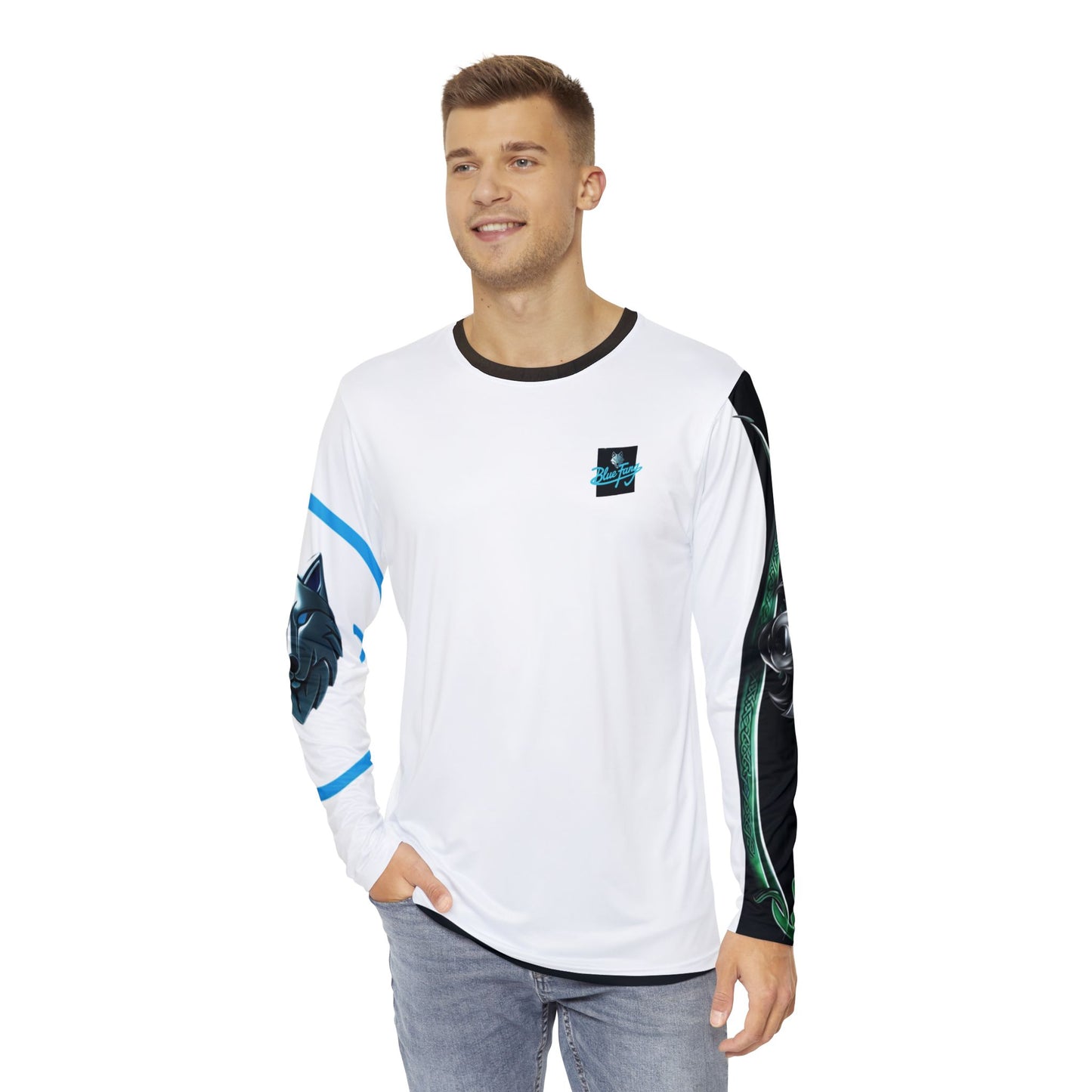 Men's Long Sleeve Graphic Shirt with Striking Animal Design, Perfect for Nature Lovers, Casual Wear, Gift for Him, Vibrant AOP Tee