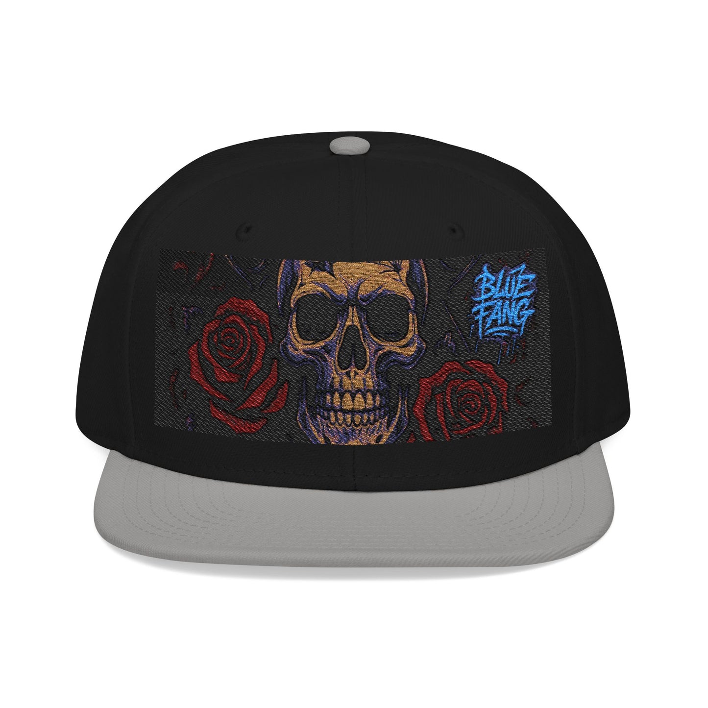 Snapback Hat - Skull Rose Gothic Old School Embroidery Design